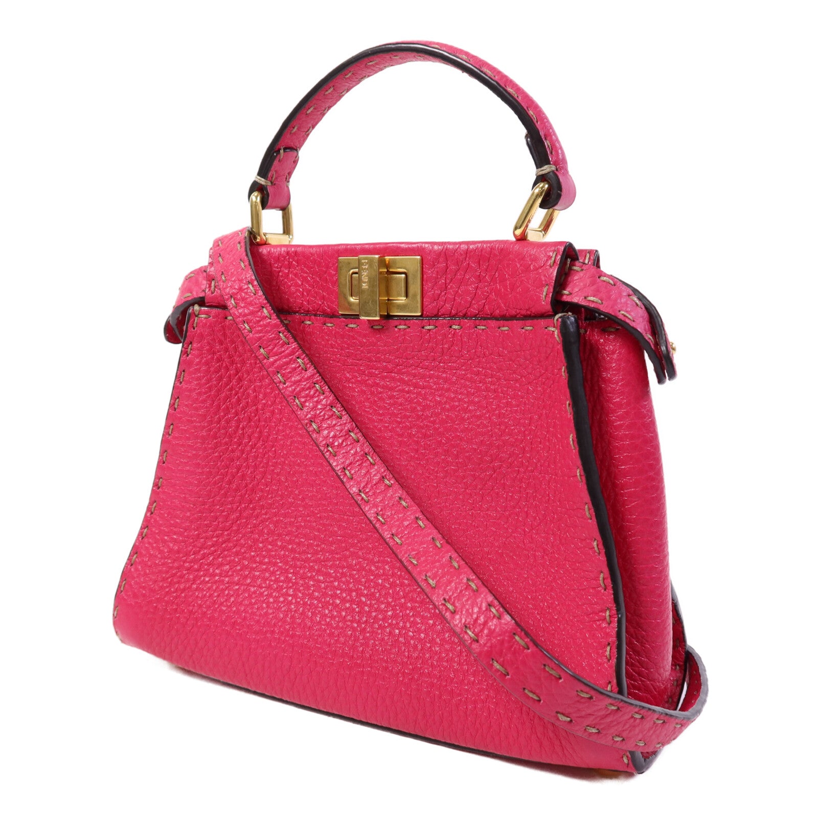 FENDI 牛皮皮革Selleria Peckaboo金扣手挽肩背兩用袋