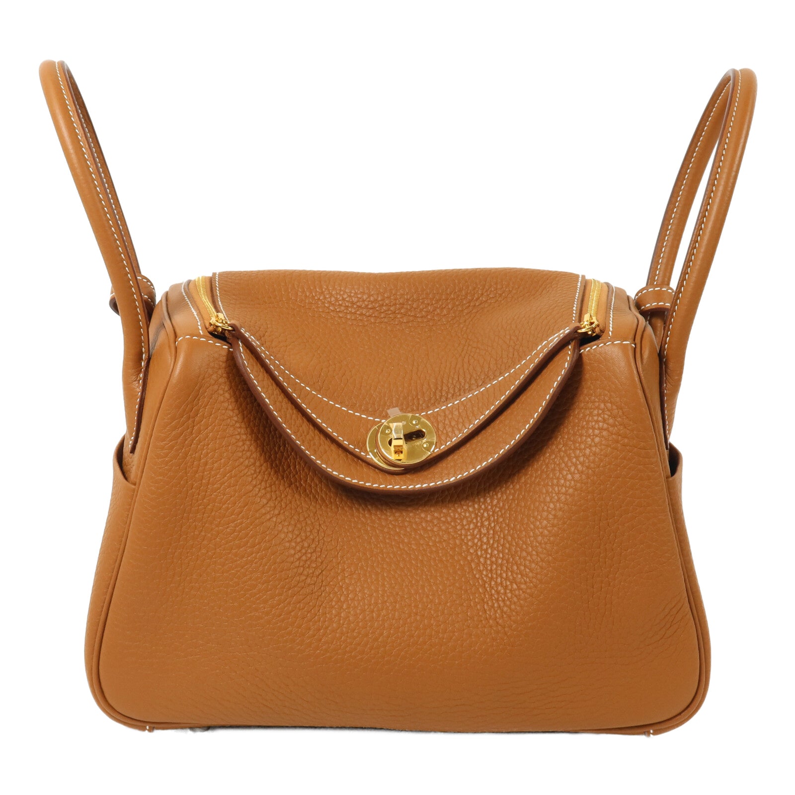 HERMES Clemence皮革Lindy 26手挽肩背兩用袋Gold