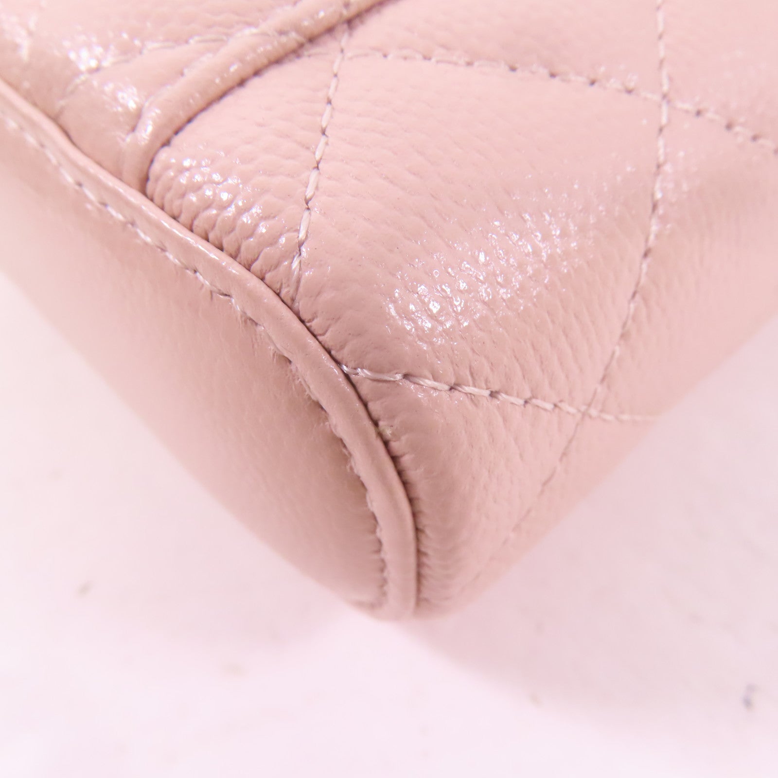 CHANEL 牛皮皮革Vanity Case金扣鏈帶肩背袋粉紅色