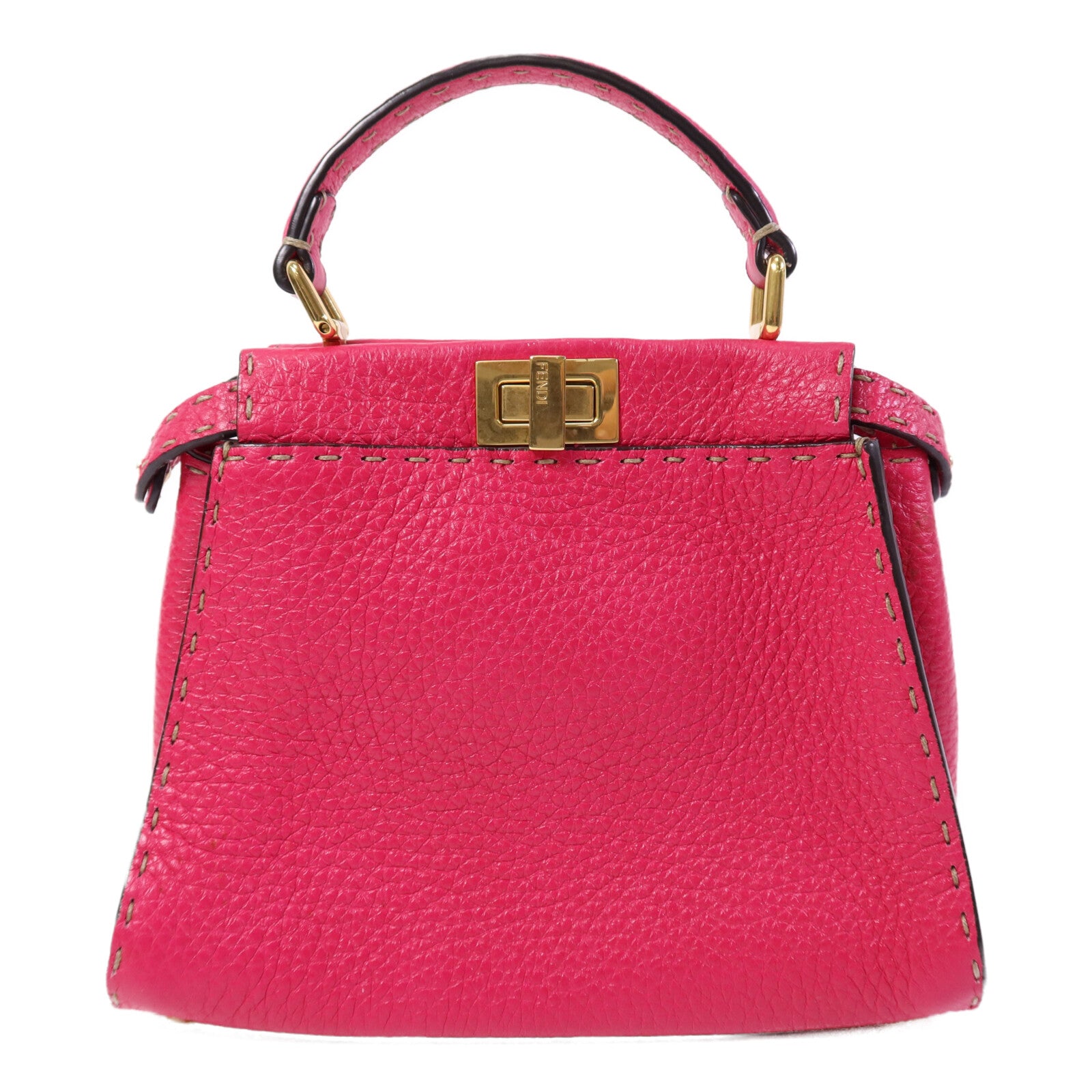 FENDI 牛皮皮革Selleria Peckaboo金扣手挽肩背兩用袋