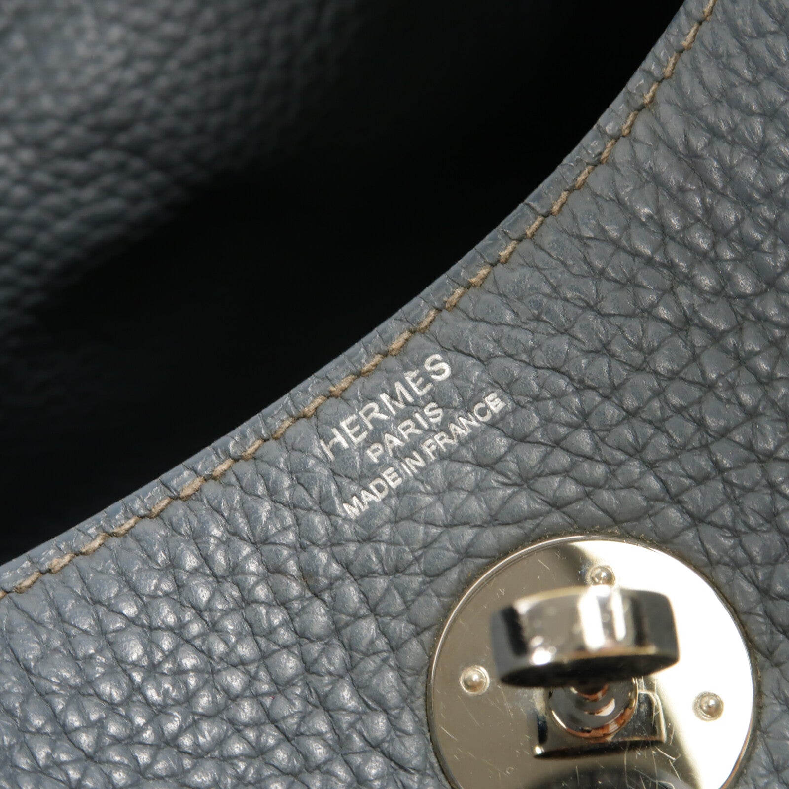 HERMES Clemence皮革Lindy 26手挽肩背兩用袋Bleu Orage