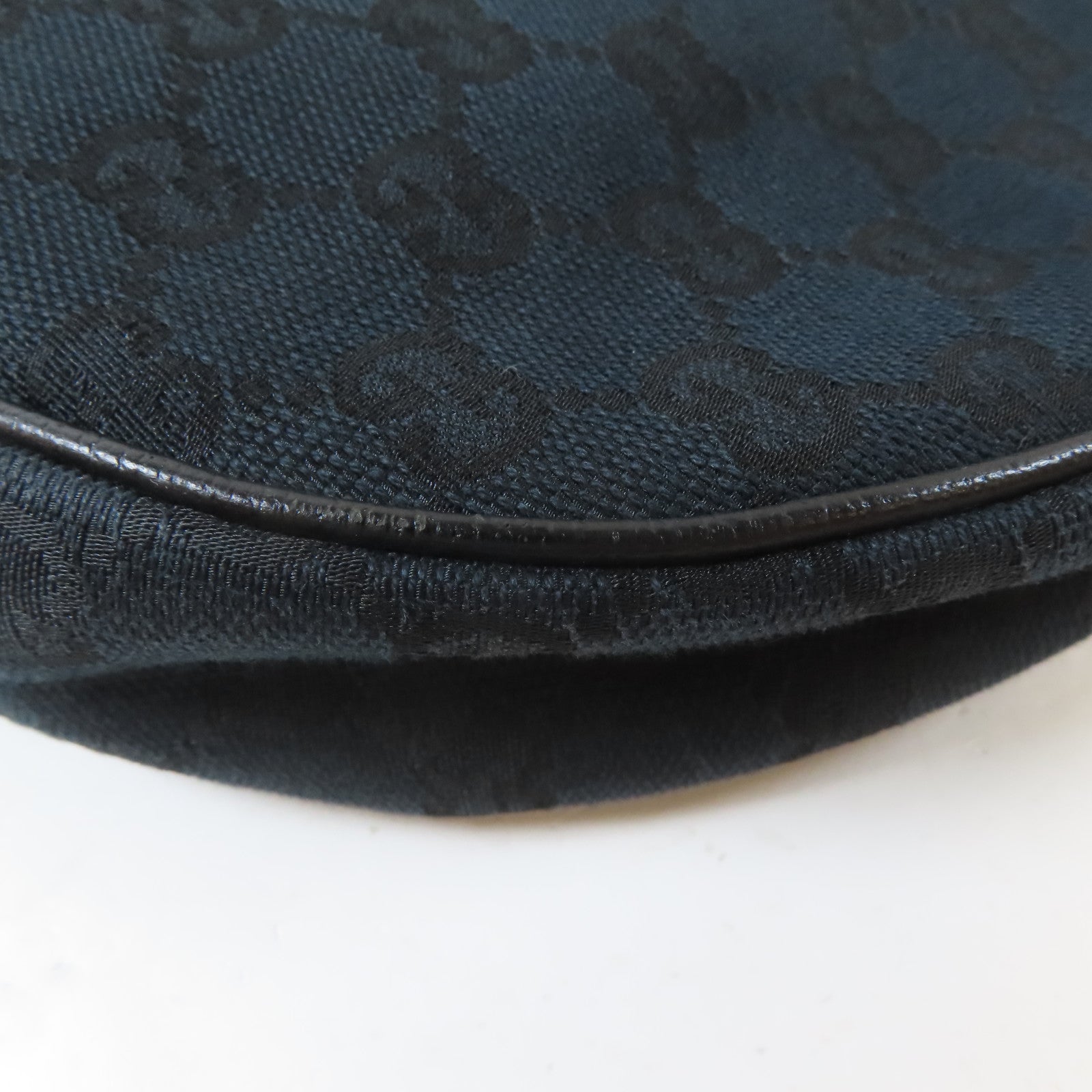 GUCCI 帆布Shoulder Bag銀扣肩背袋深藍色