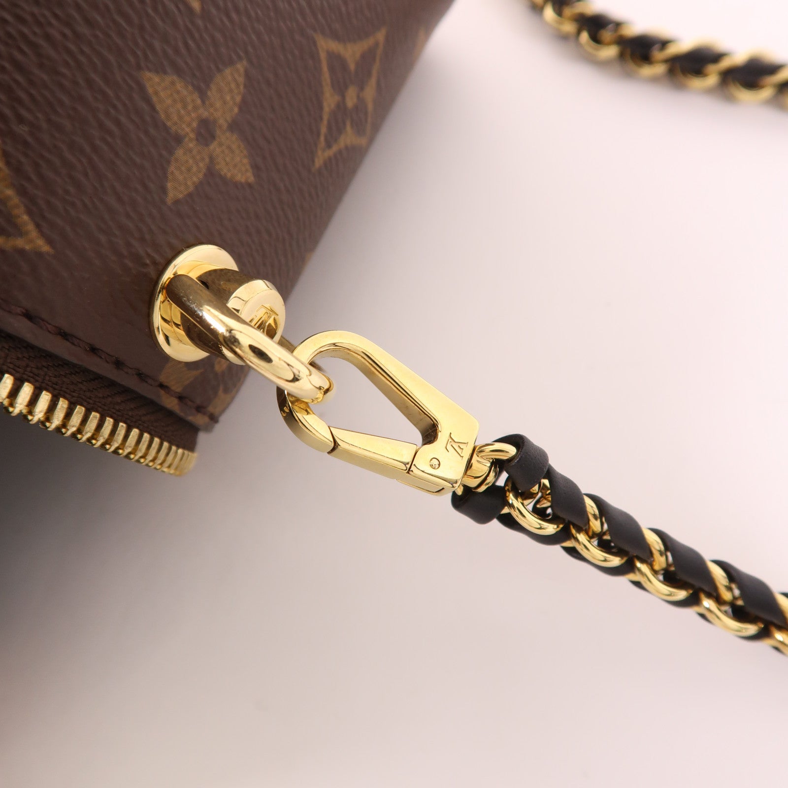 LOUIS VUITTON Monogram Reverse Vanity PM金扣手挽肩背兩用袋棕色