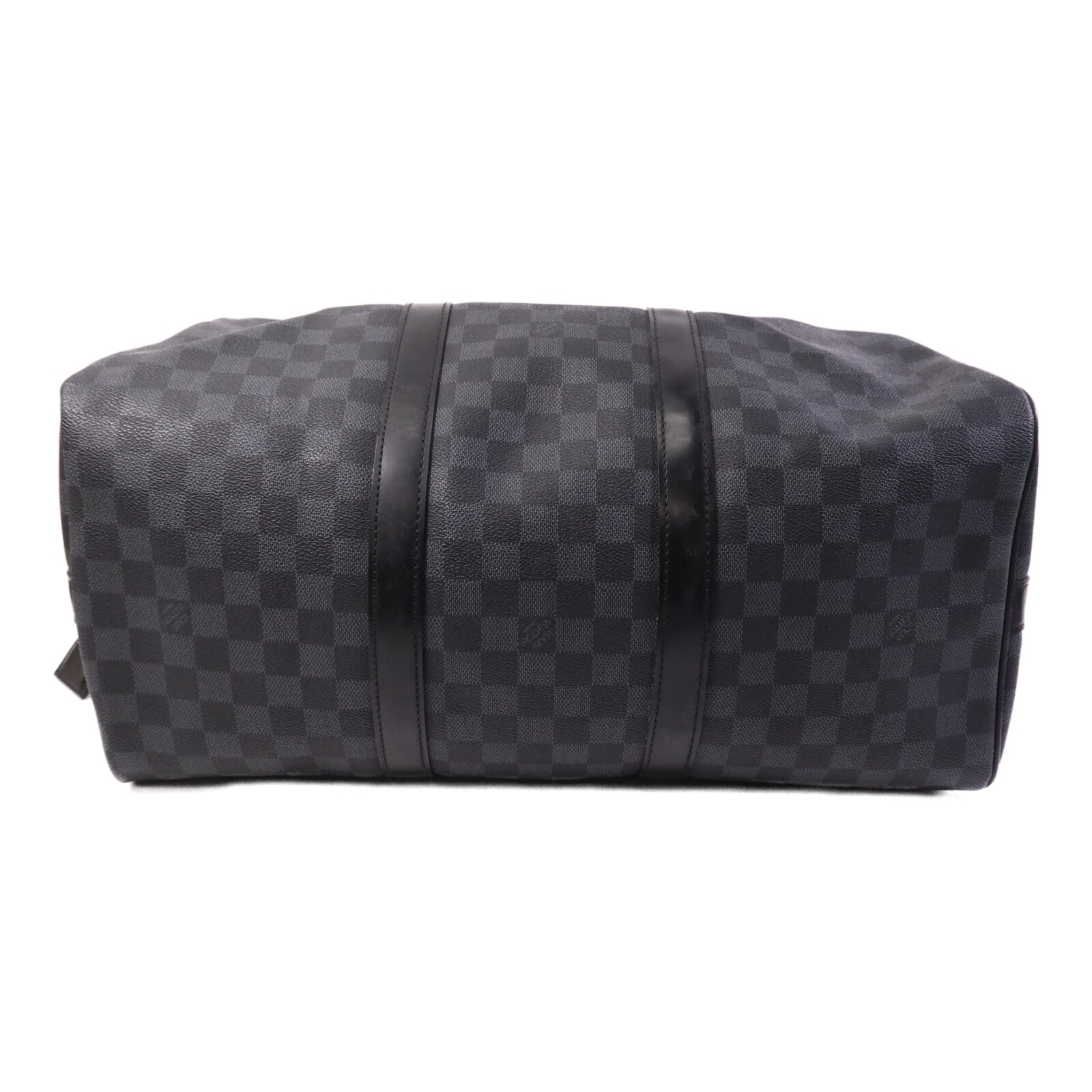 LOUIS VUITTON Damier Graphite Keepall 45 Bandouliere銀扣手挽肩背兩用袋