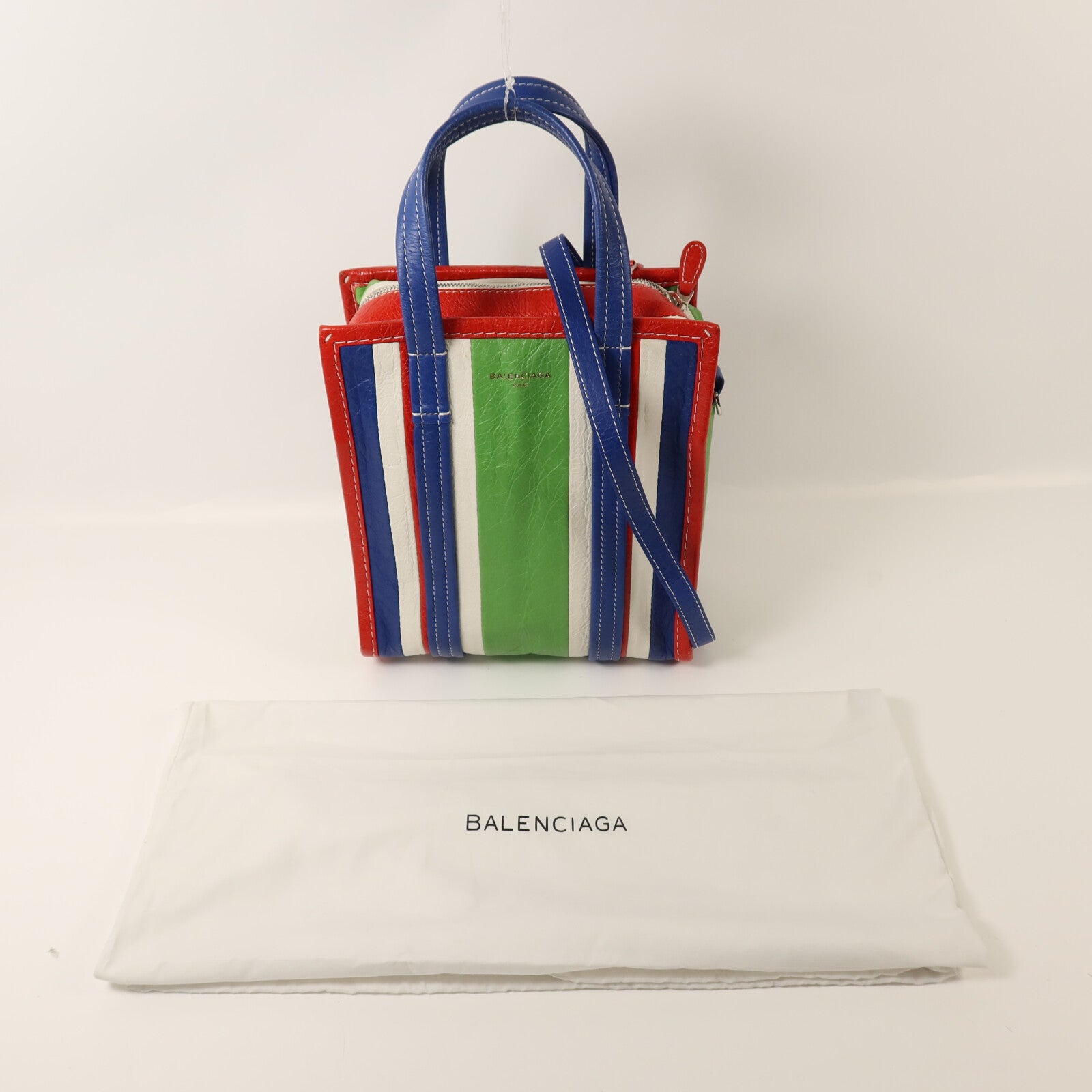 BALENCIAGA 牛皮皮革Bazar Bag銀扣手挽肩背兩用袋