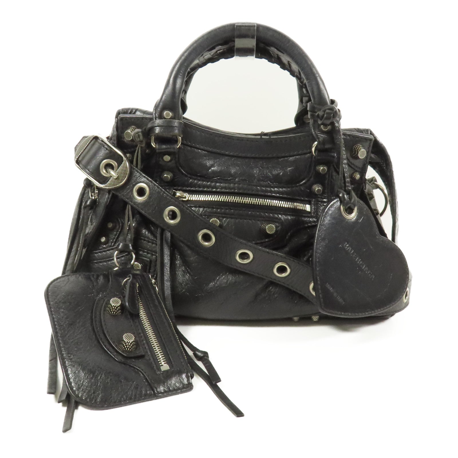 BALENCIAGA 牛皮皮革Neo Cagole XS銀扣手挽肩背兩用袋