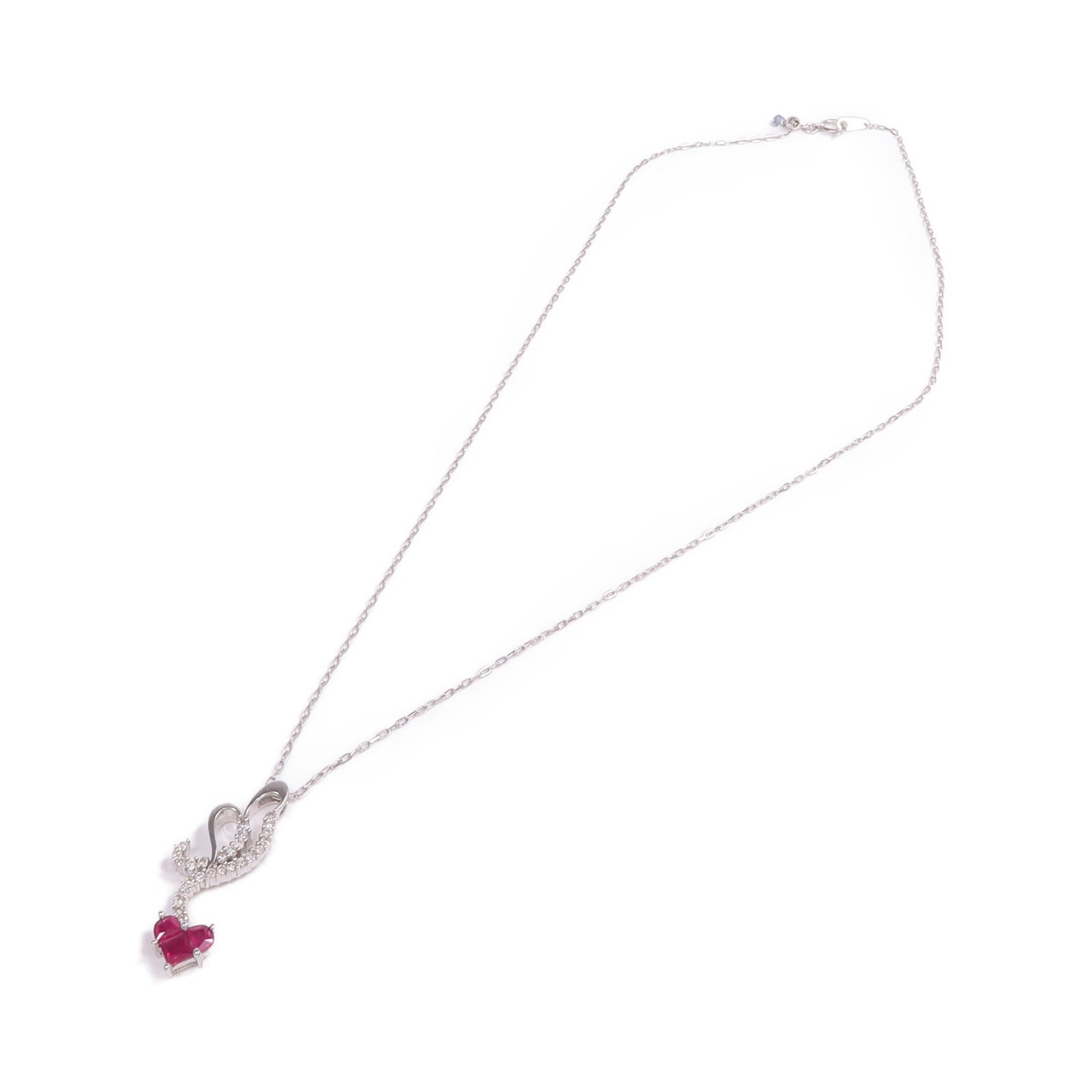 JEWELRY 【激減優惠】18K白金Ruby Diamond Necklace紅寶石/鑽石項鍊