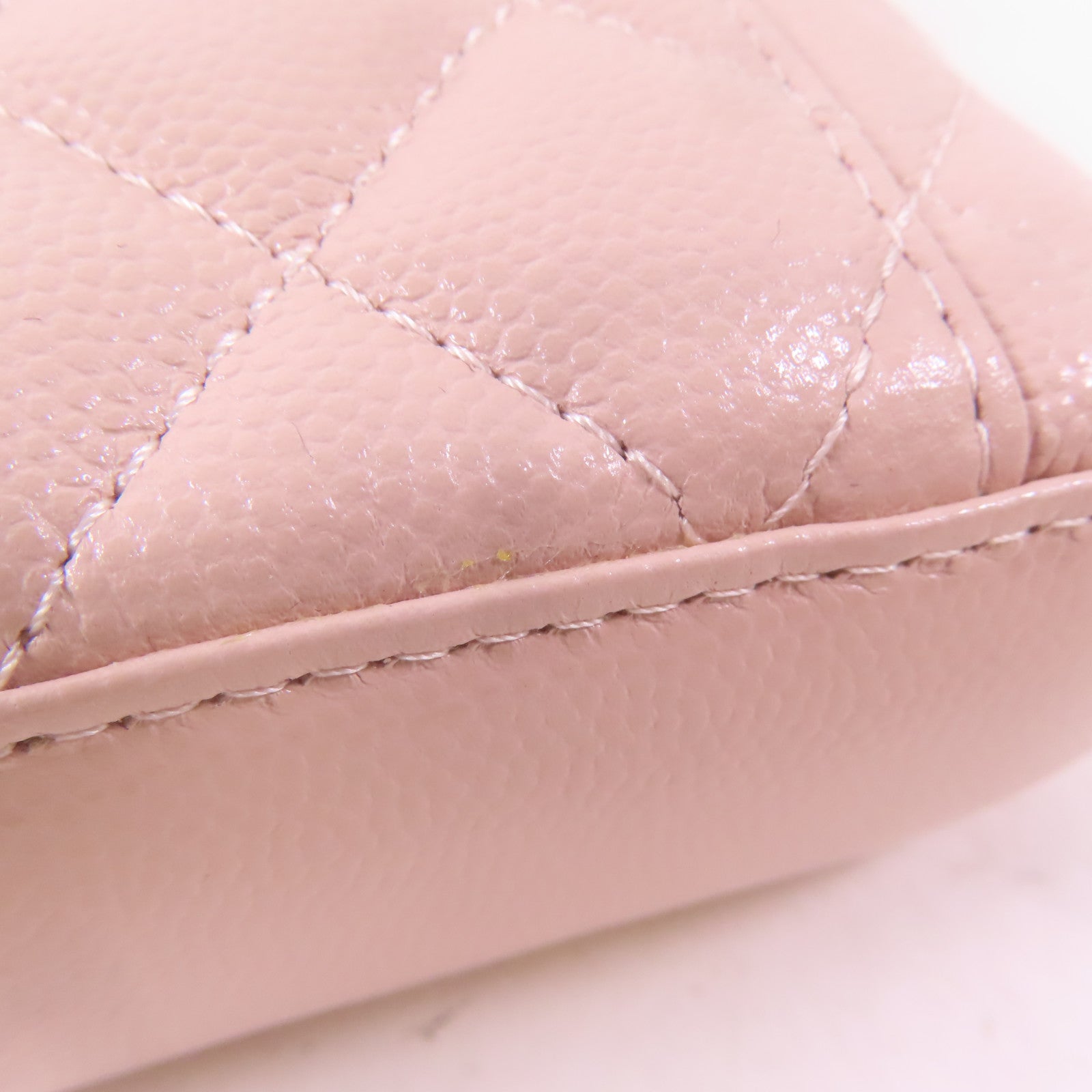 CHANEL 牛皮皮革Vanity Case金扣鏈帶肩背袋粉紅色