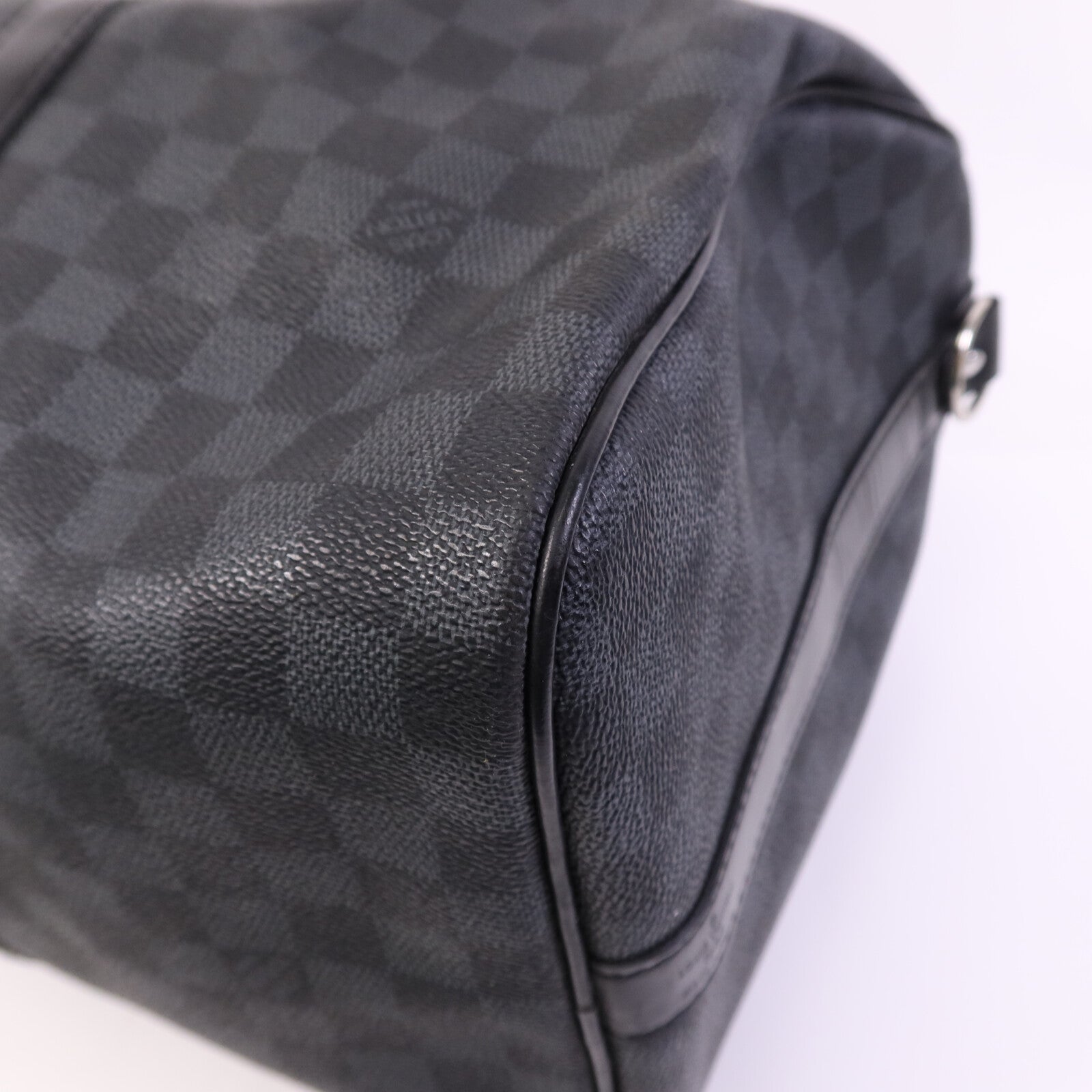 LOUIS VUITTON Damier Graphite Keepall 45 Bandouliere銀扣手挽肩背兩用袋