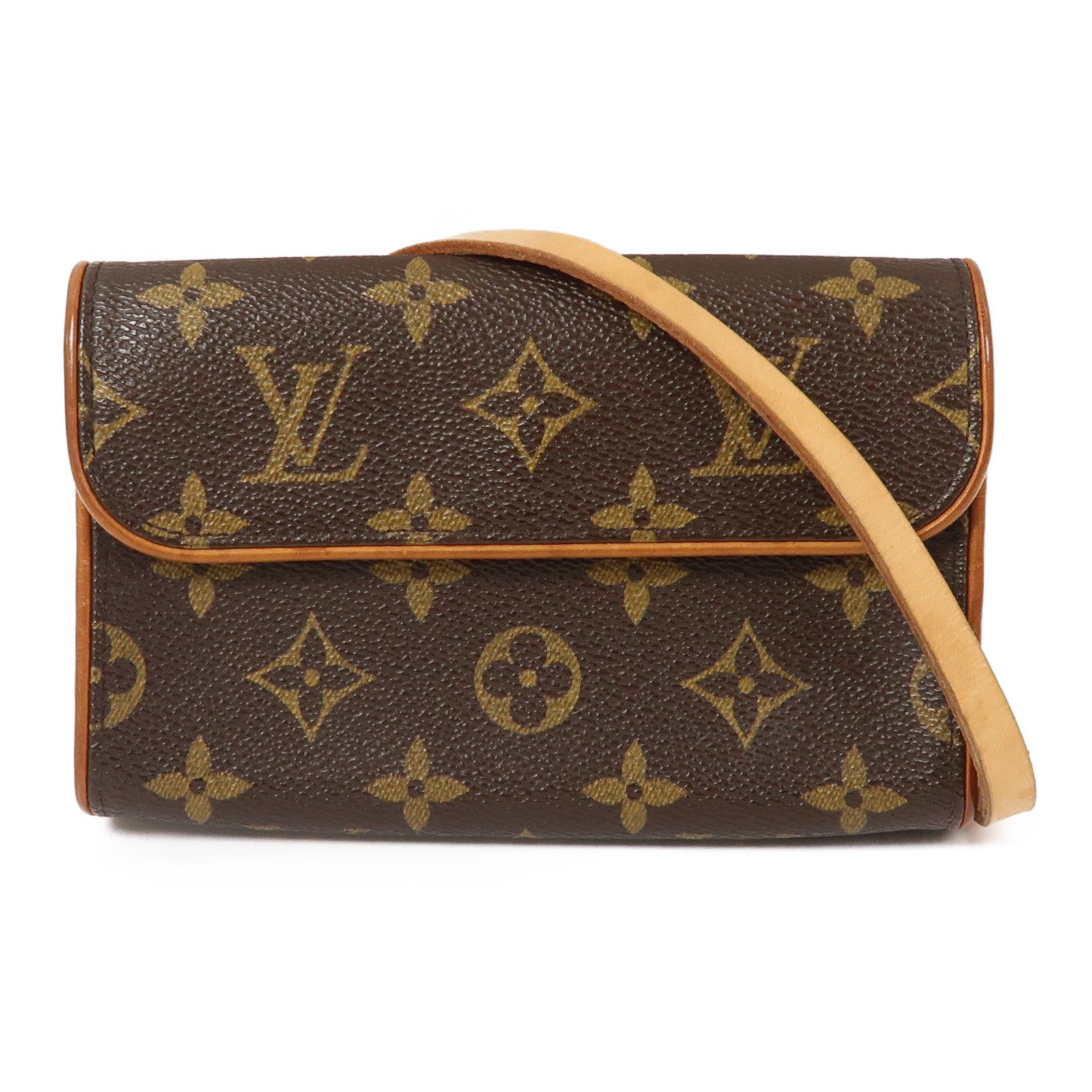 LOUIS VUITTON Monogram Pochette Florentine金扣手拿包啡色