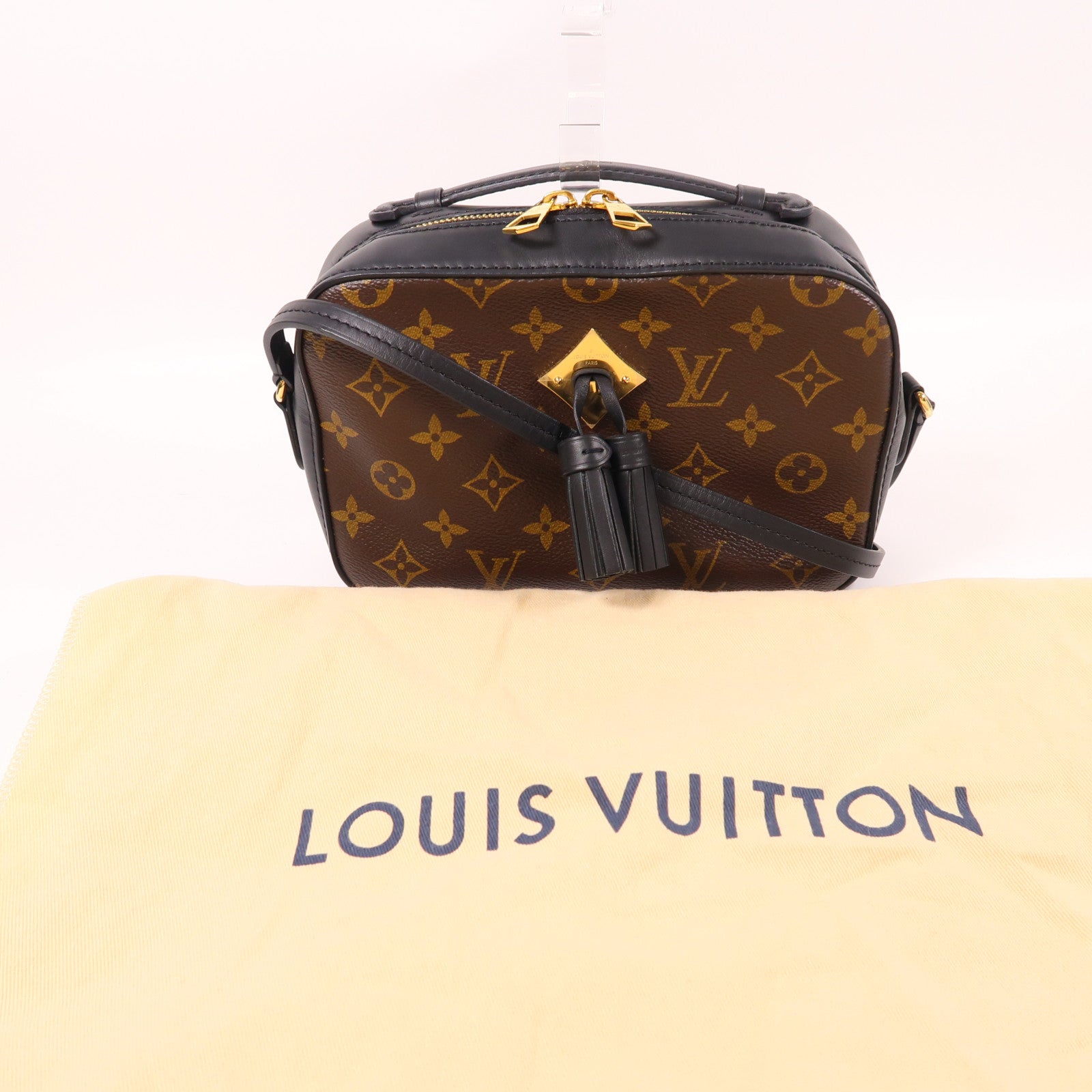 LOUIS VUITTON【激減優惠】 Monogram Saintonge金扣手挽袋棕色