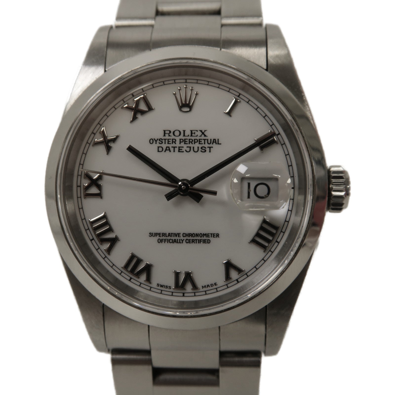 ROLEX Datejust 36mm不鏽鋼自動機芯手錶白色