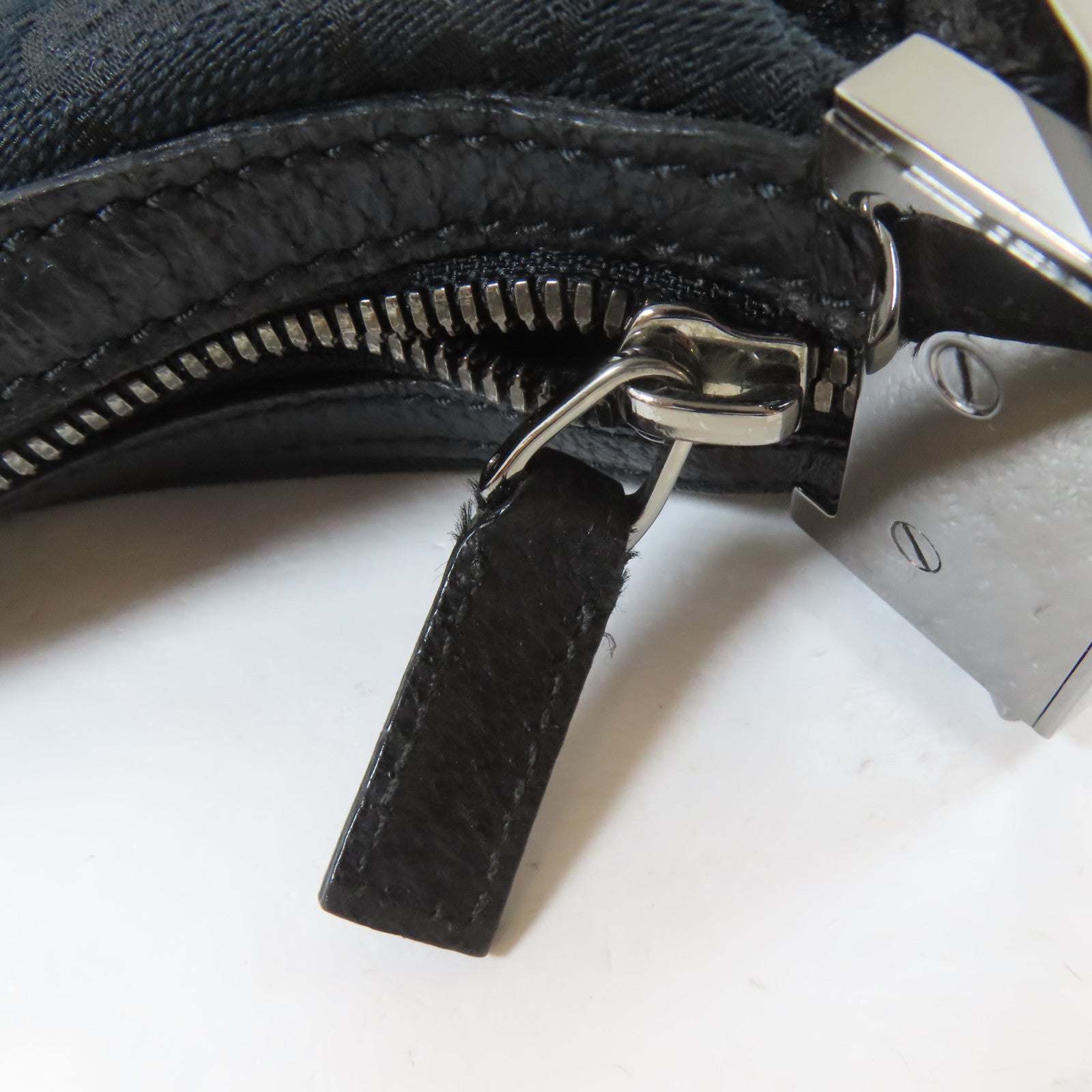 GUCCI 帆布Shoulder Bag銀扣肩背袋深藍色