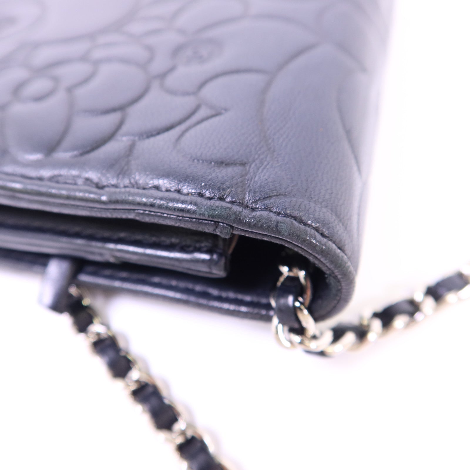 CHANEL 羊皮皮革Wallet On Chain銀扣鏈帶肩背袋