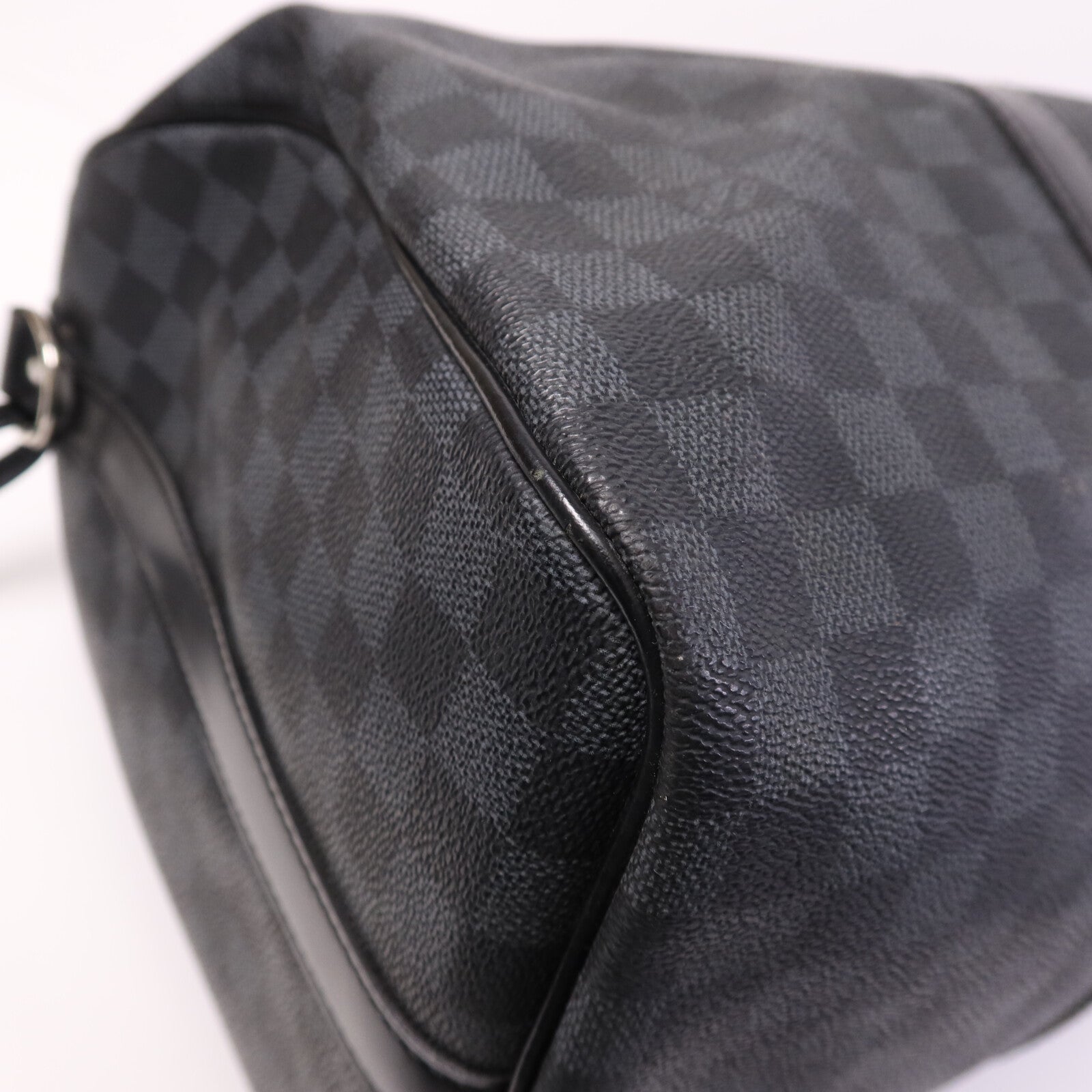 LOUIS VUITTON Damier Graphite Keepall 45 Bandouliere銀扣手挽肩背兩用袋
