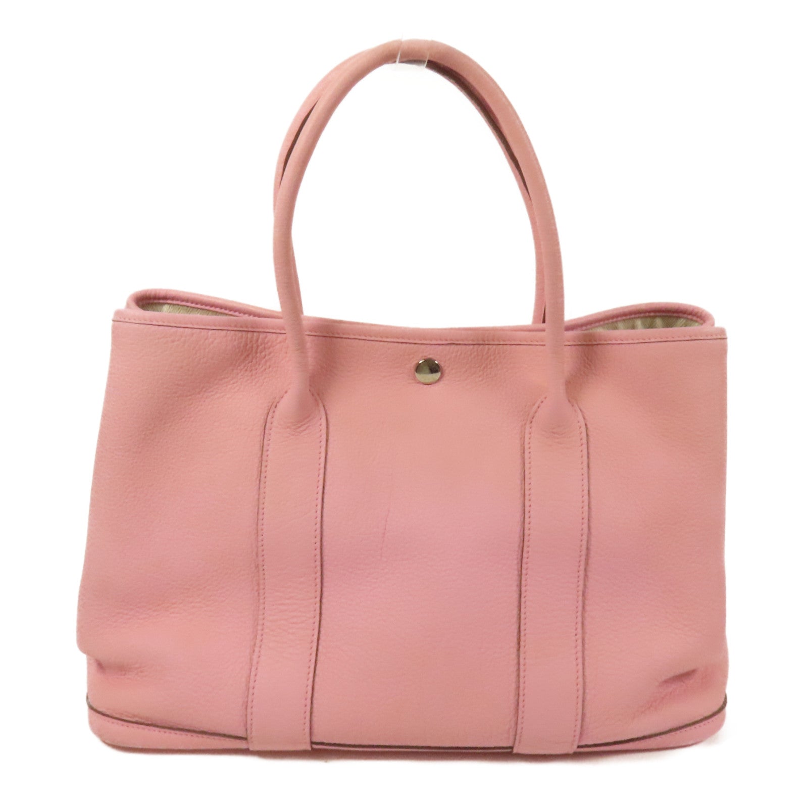 HERMES 【激減優惠】Negonda皮革Garden Party PM銀扣手挽袋Rose Sakura