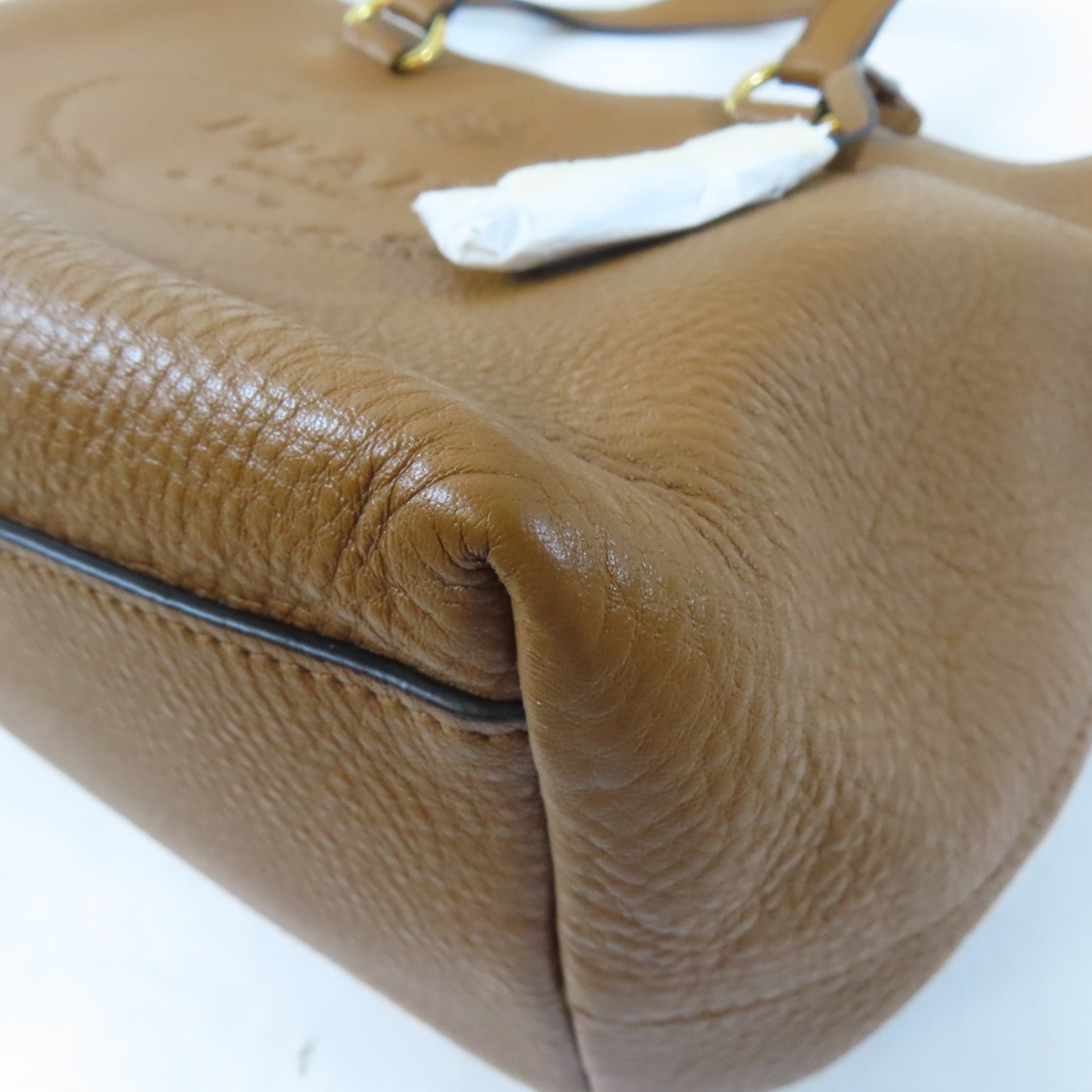 PRADA 牛皮皮革Tote Bag金扣肩背袋啡色