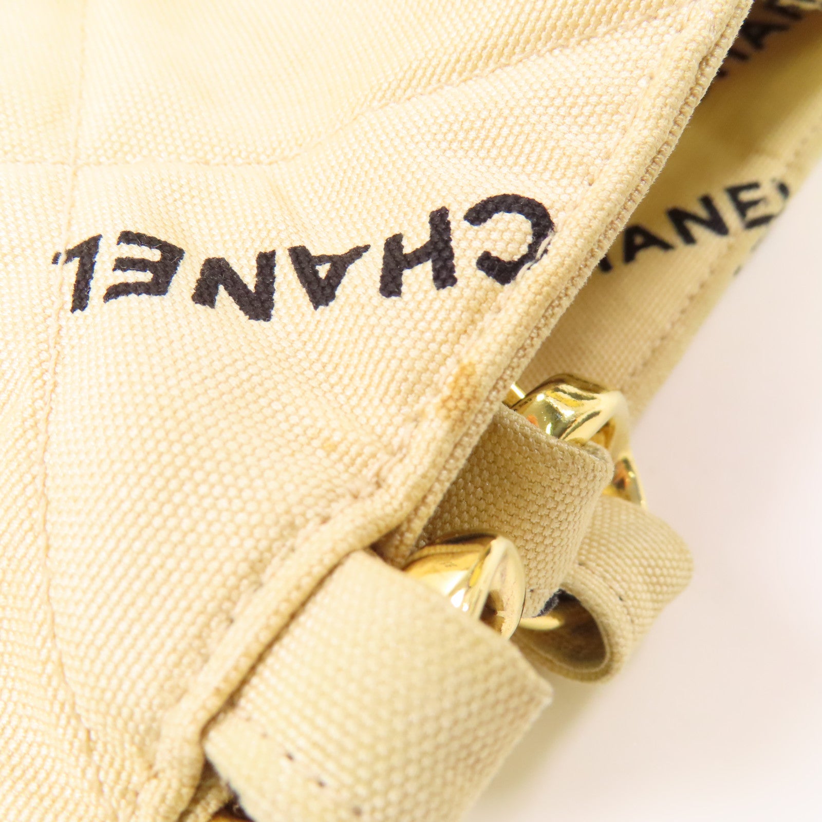 CHANEL 【激減優惠】帆布Vintage Tote Bag金扣鏈帶手挽袋