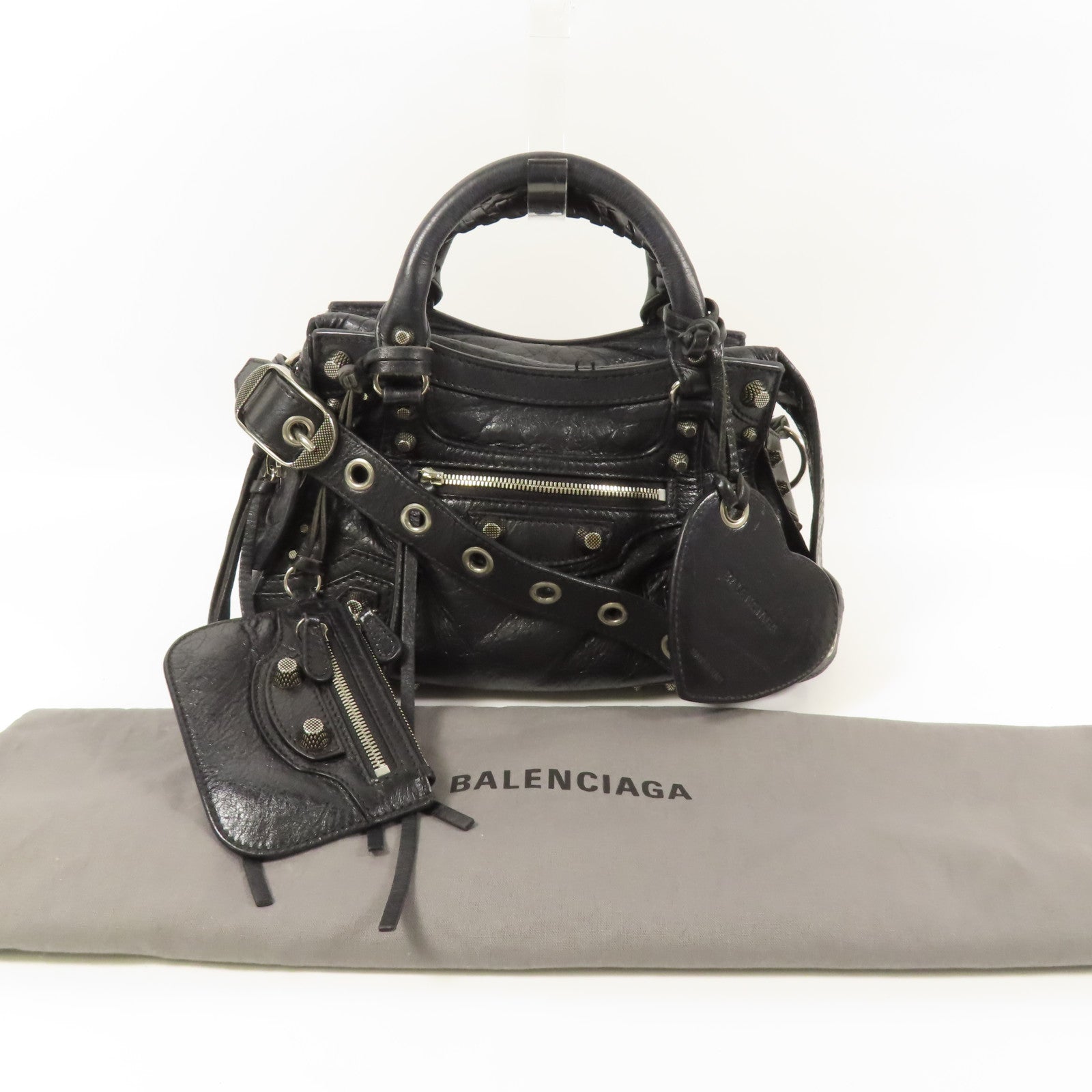 BALENCIAGA 牛皮皮革Neo Cagole XS銀扣手挽肩背兩用袋