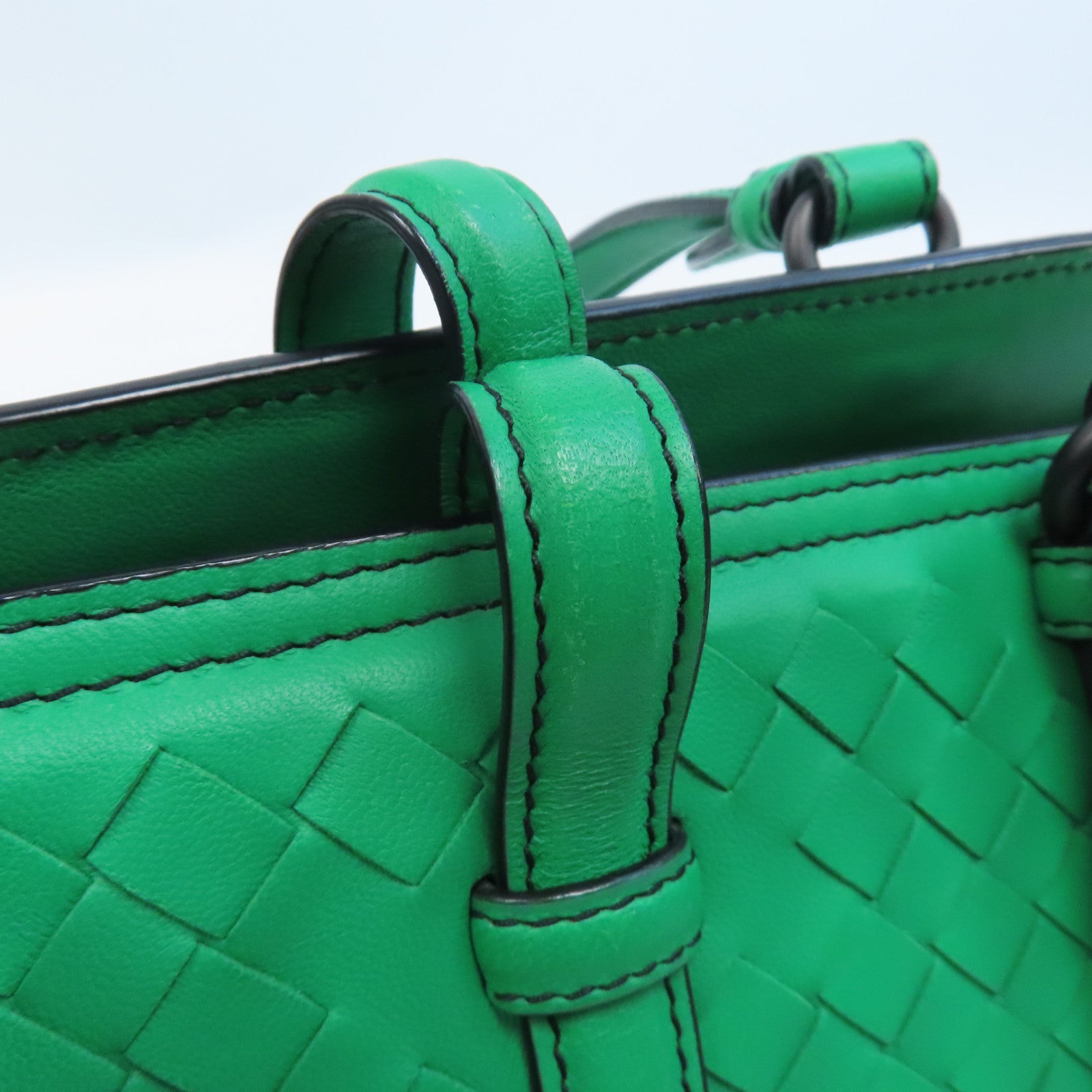 BOTTEGA VENETA 【激減優惠】織紋羊皮皮革Shoulder Bag肩背袋綠色