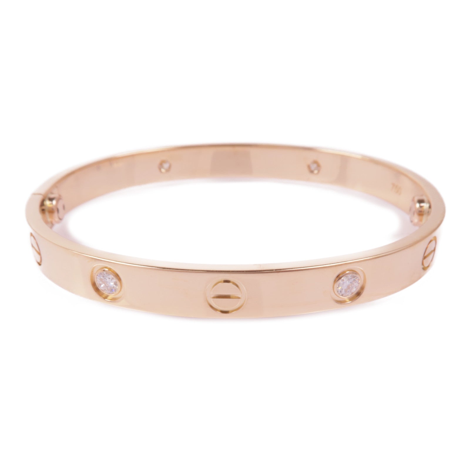 CARTIER 18K玫瑰金Love Bracelet 4P Diamond鑽石手鐲Cartier#16