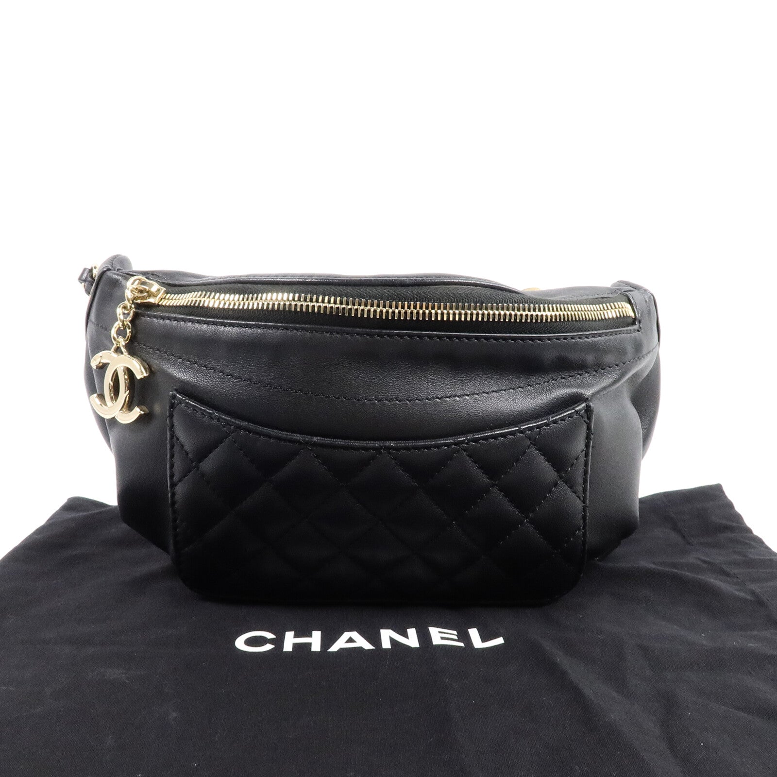 CHANEL 羊皮皮革Chain Belt Bag腰包