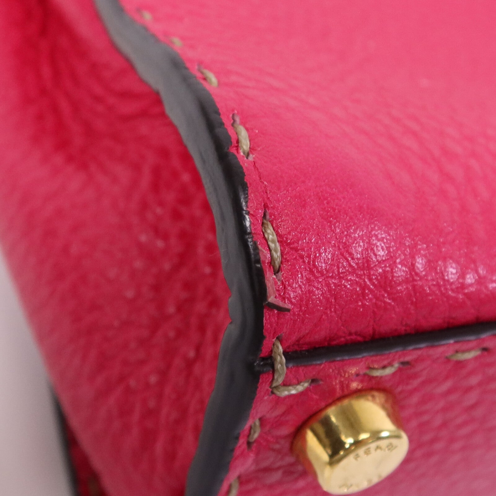 FENDI 牛皮皮革Selleria Peckaboo金扣手挽肩背兩用袋