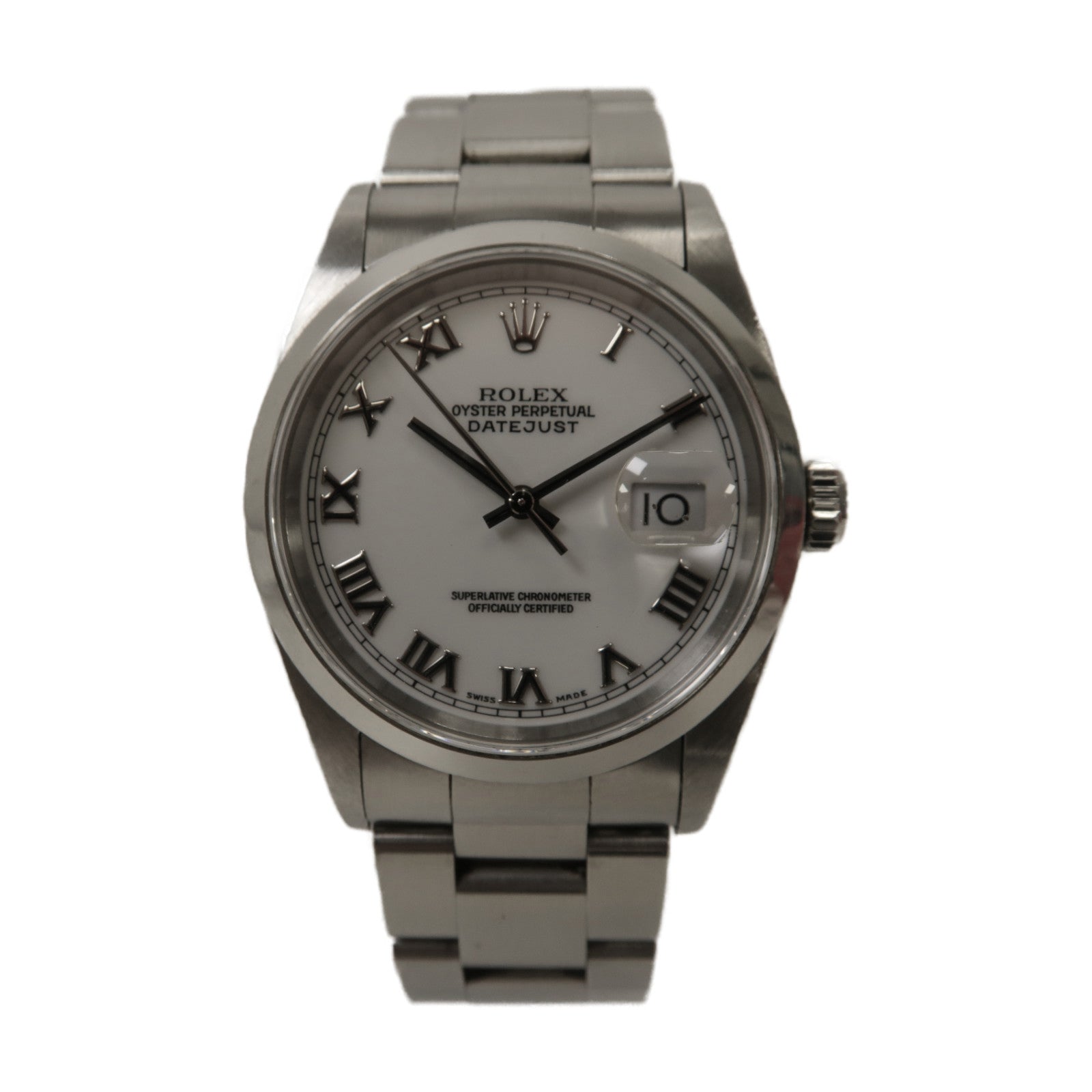 ROLEX Datejust 36mm不鏽鋼自動機芯手錶白色