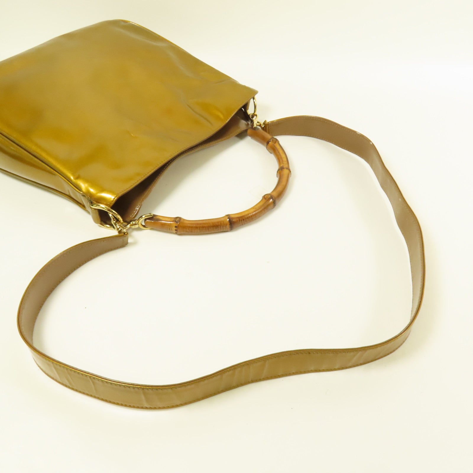 GUCCI 漆皮皮革2 Way Shoulder Bag金扣手挽肩背兩用袋