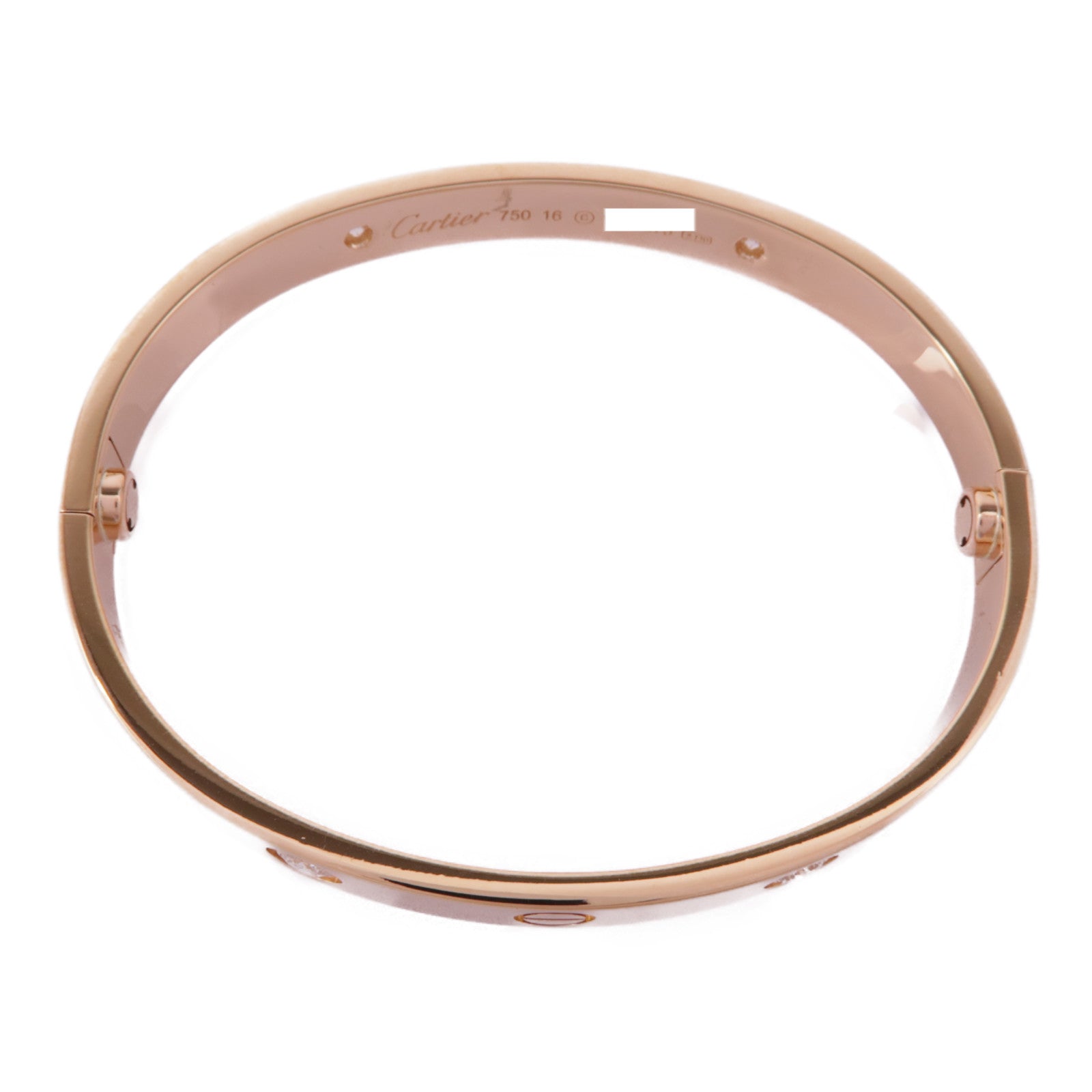CARTIER 18K玫瑰金Love Bracelet 4P Diamond鑽石手鐲Cartier#16