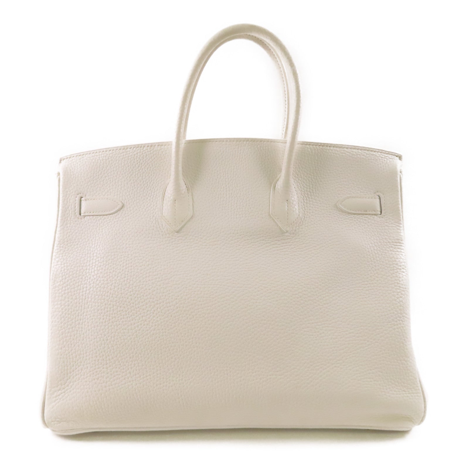HERMES Clemence皮革Birkin 35銀扣手挽袋White