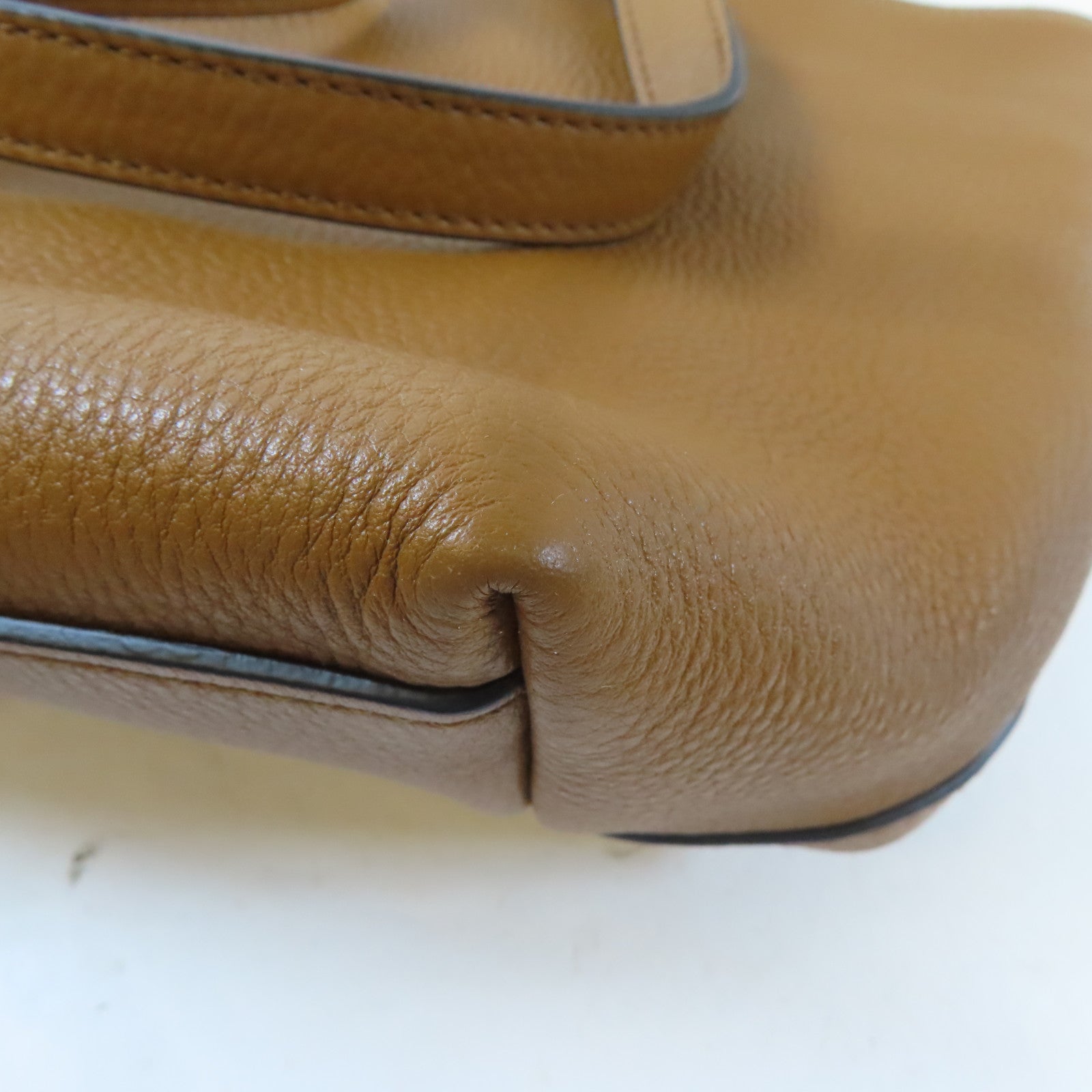 PRADA 牛皮皮革Tote Bag金扣肩背袋啡色