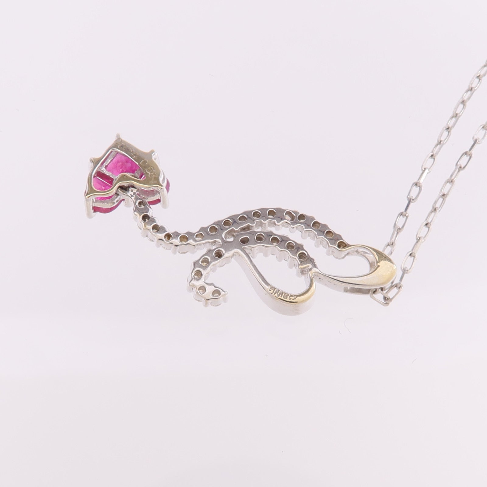 JEWELRY 【激減優惠】18K白金Ruby Diamond Necklace紅寶石/鑽石項鍊