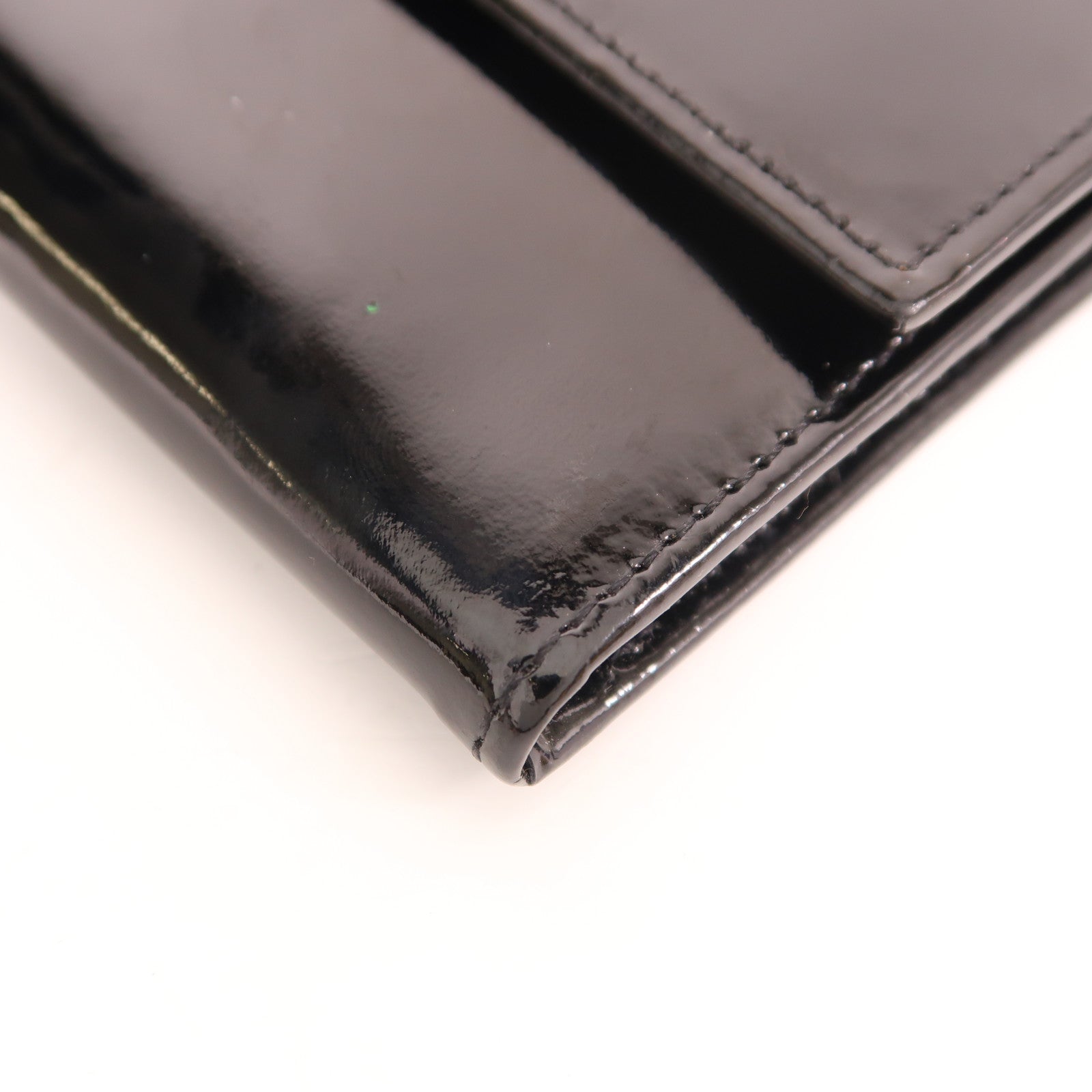 CHANEL 漆皮皮革Wallet銀扣錢包