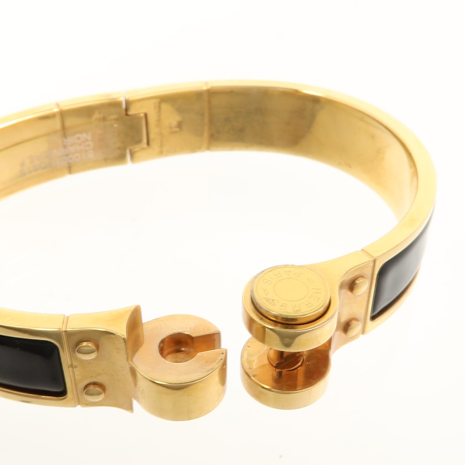 HERMES 金屬/琺瑯Enamel Hinged Bracelet手鐲