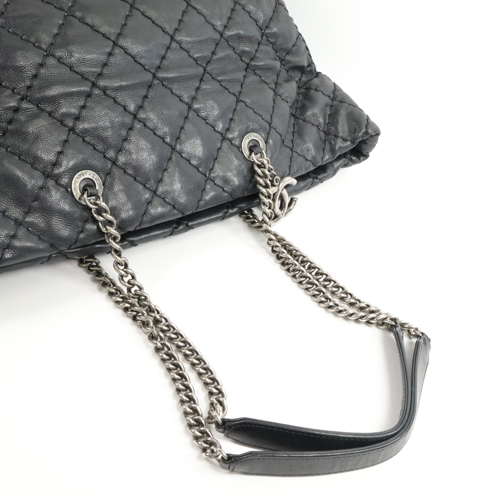 CHANEL 牛皮皮革Tote Bag鏈帶肩背袋