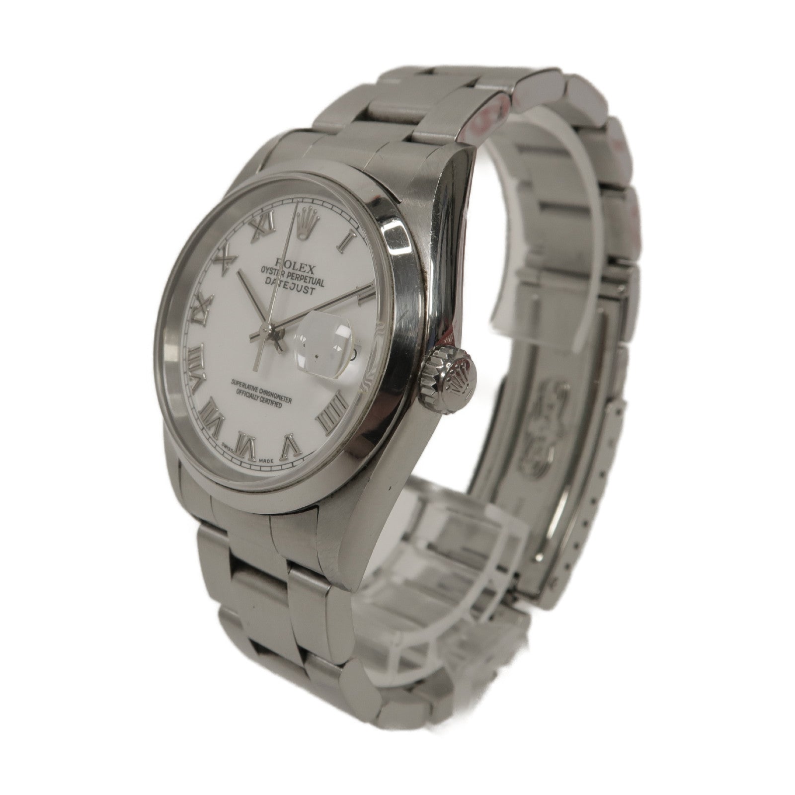 ROLEX Datejust 36mm不鏽鋼自動機芯手錶白色