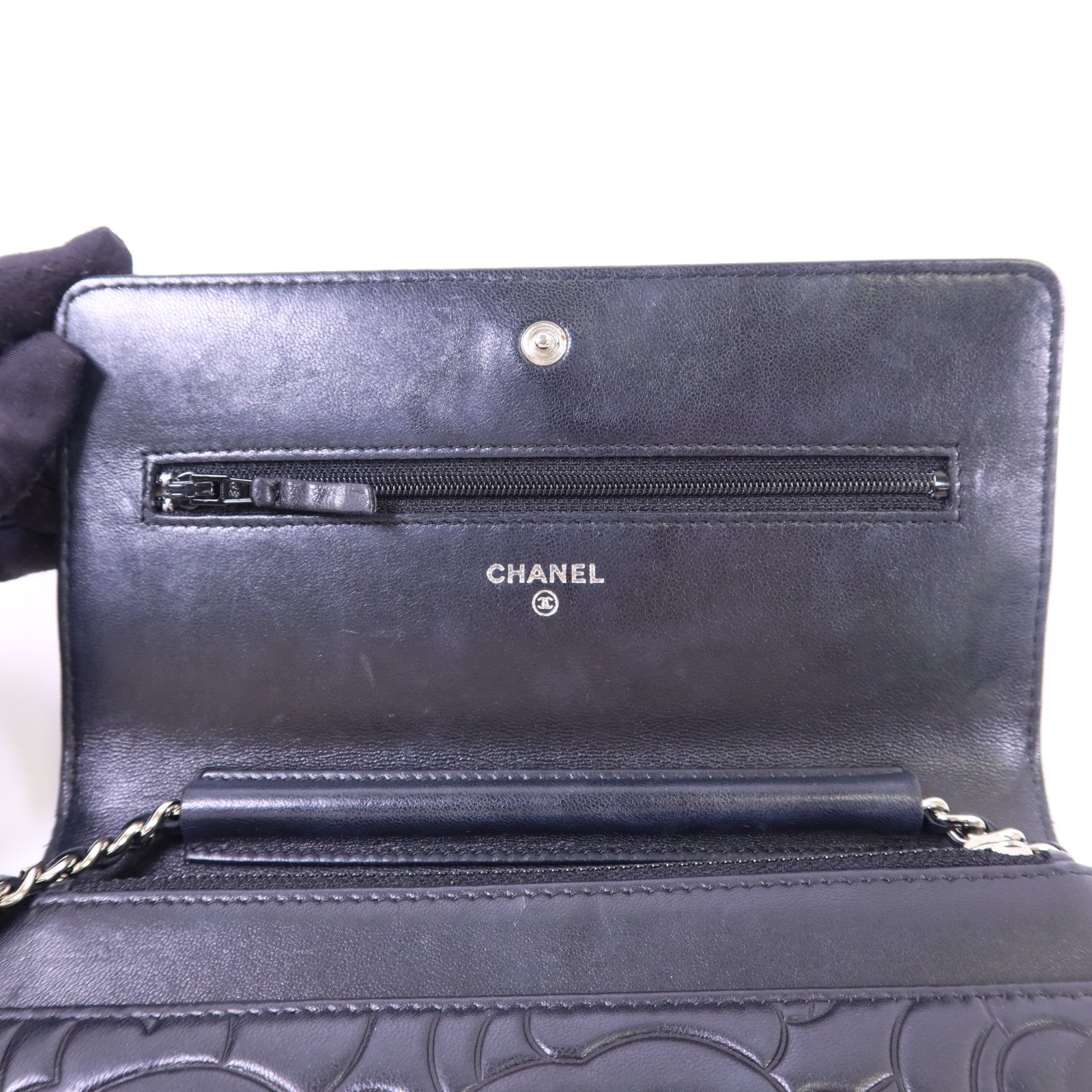 CHANEL 羊皮皮革Wallet On Chain銀扣鏈帶肩背袋