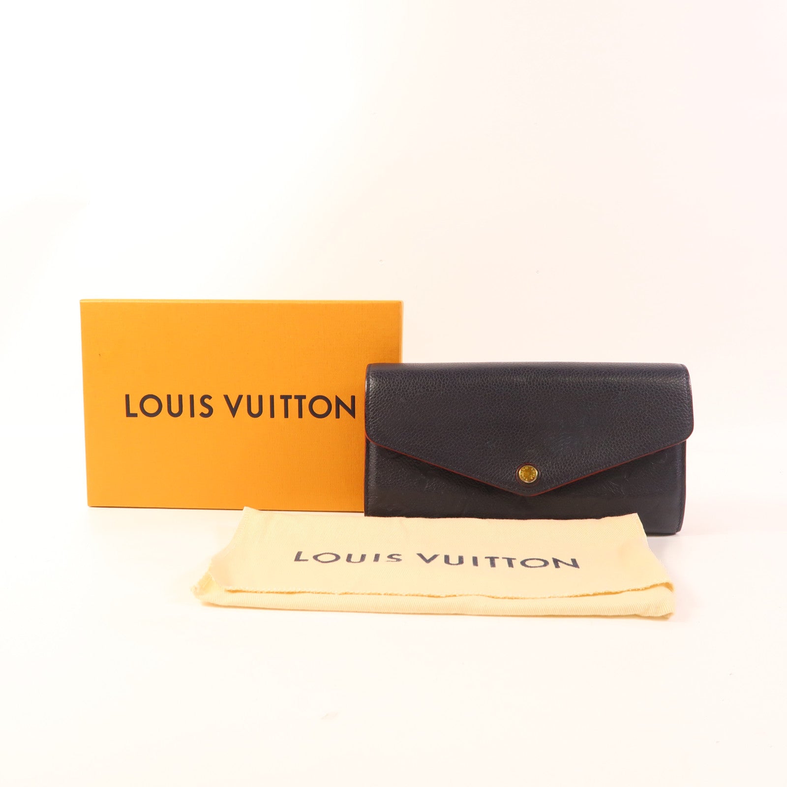 LOUIS VUITTON Monogram Empreinte Sarah Long Wallet金扣長錢包