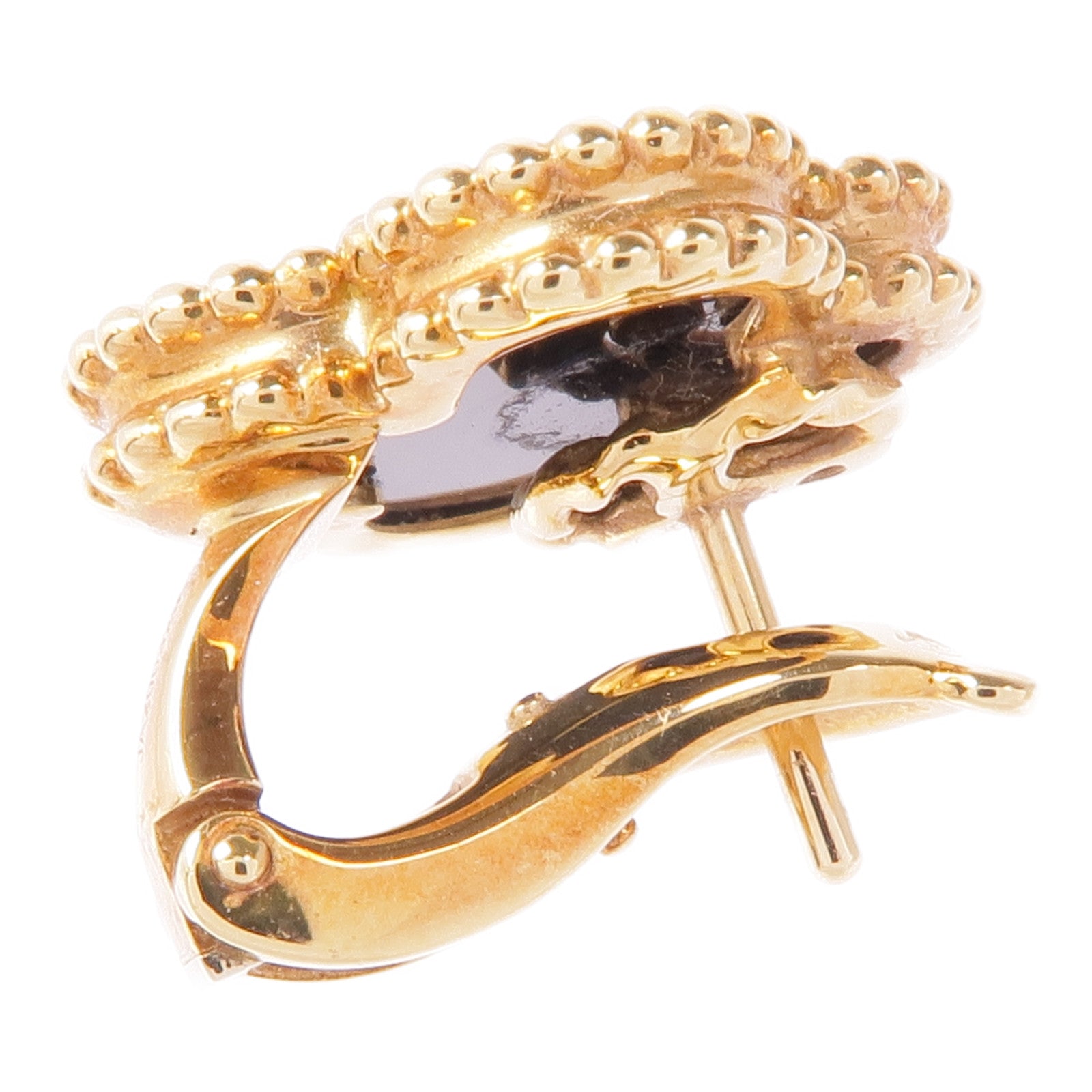 Van Cleef & Arpels 18K黃金Vintage Alhambra Earrings縞瑪瑙耳環