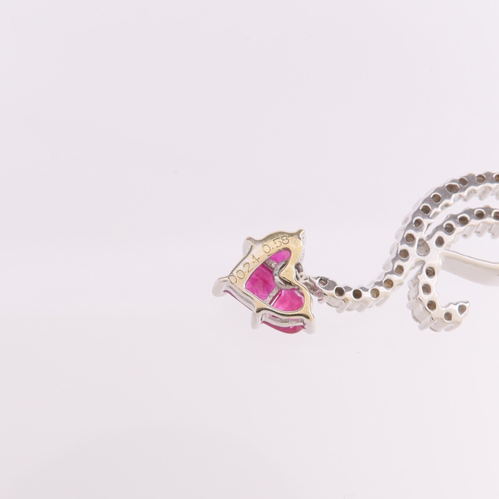 JEWELRY 【激減優惠】18K白金Ruby Diamond Necklace紅寶石/鑽石項鍊