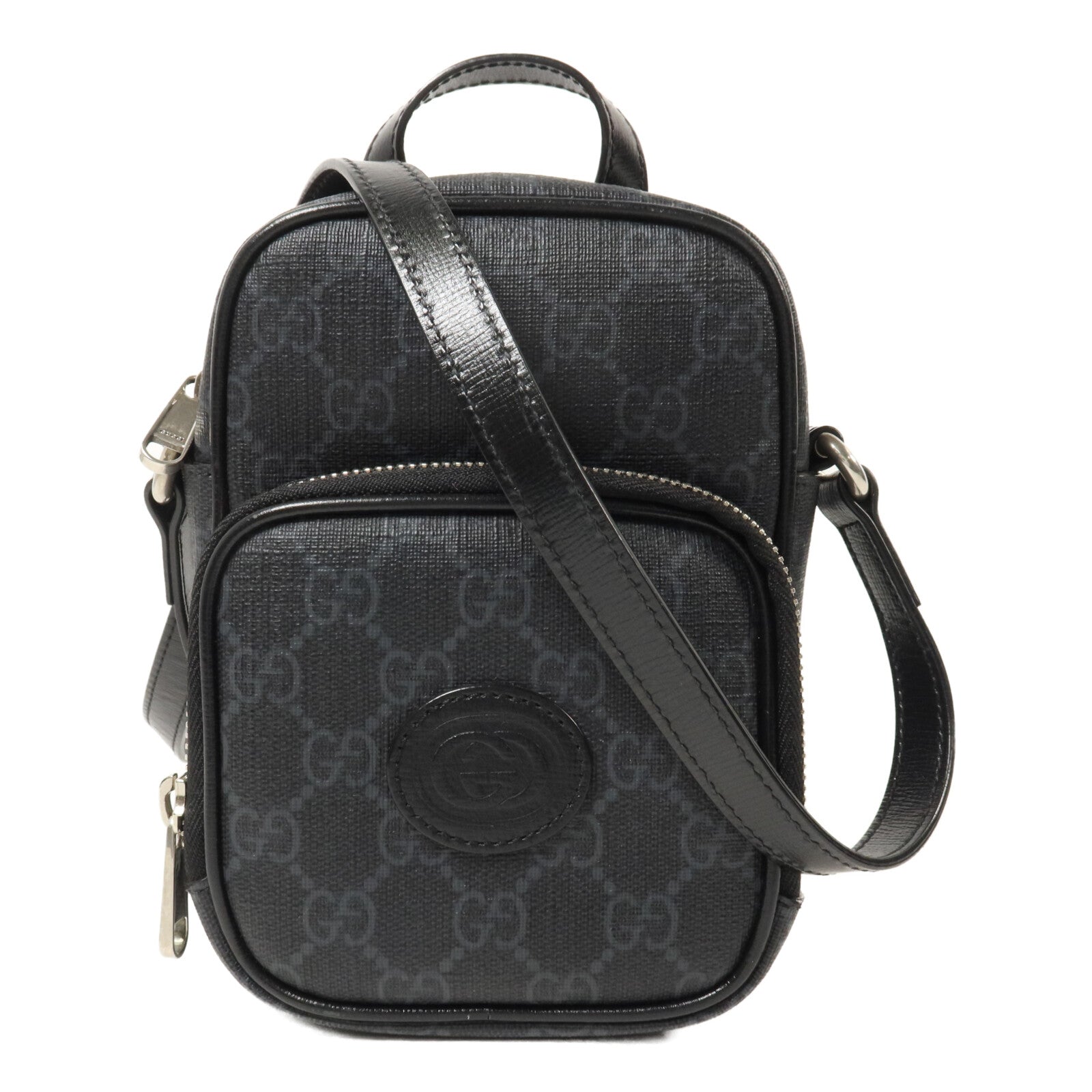 GUCCI 塗層帆布Interlocking G Mini肩背袋
