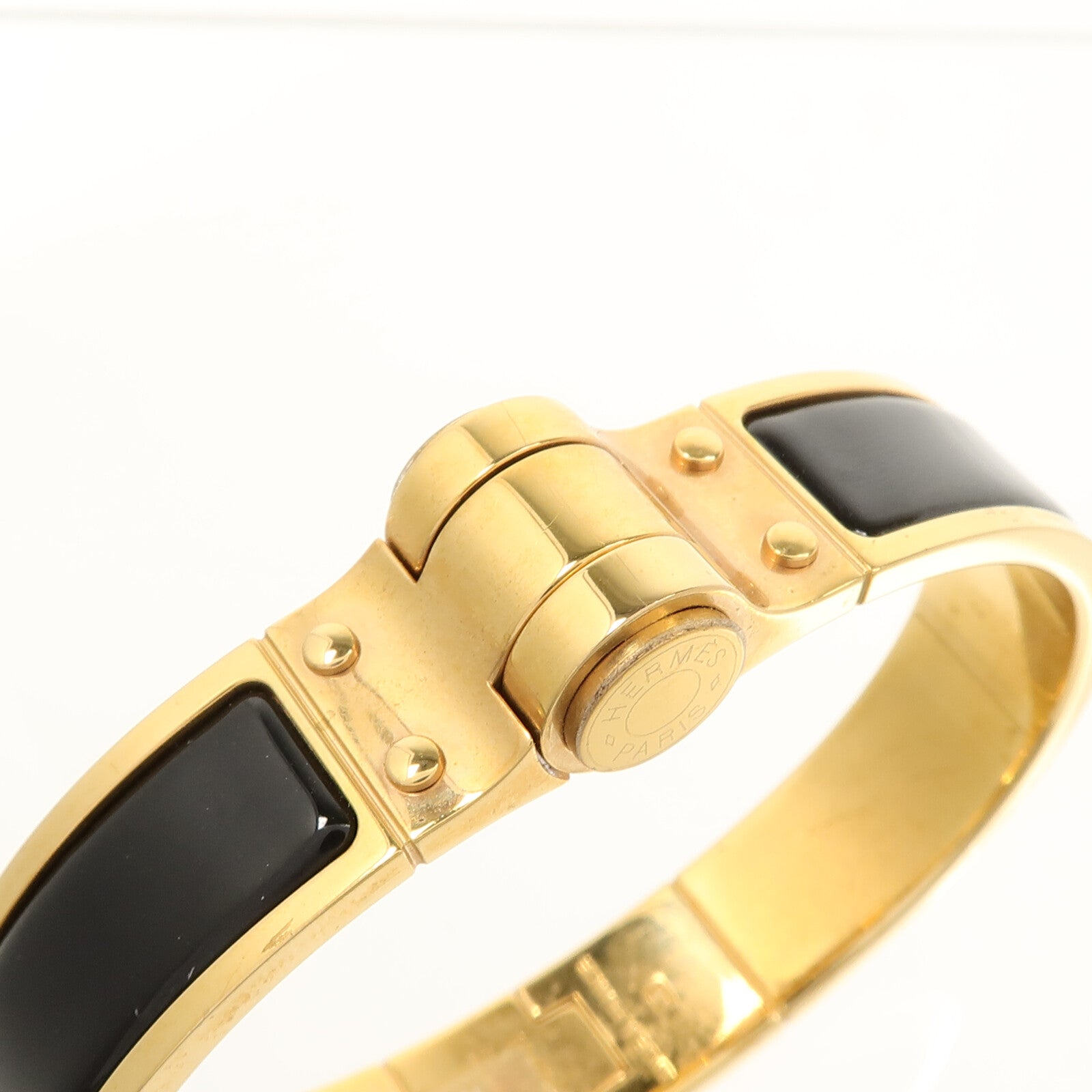 HERMES 金屬/琺瑯Enamel Hinged Bracelet手鐲