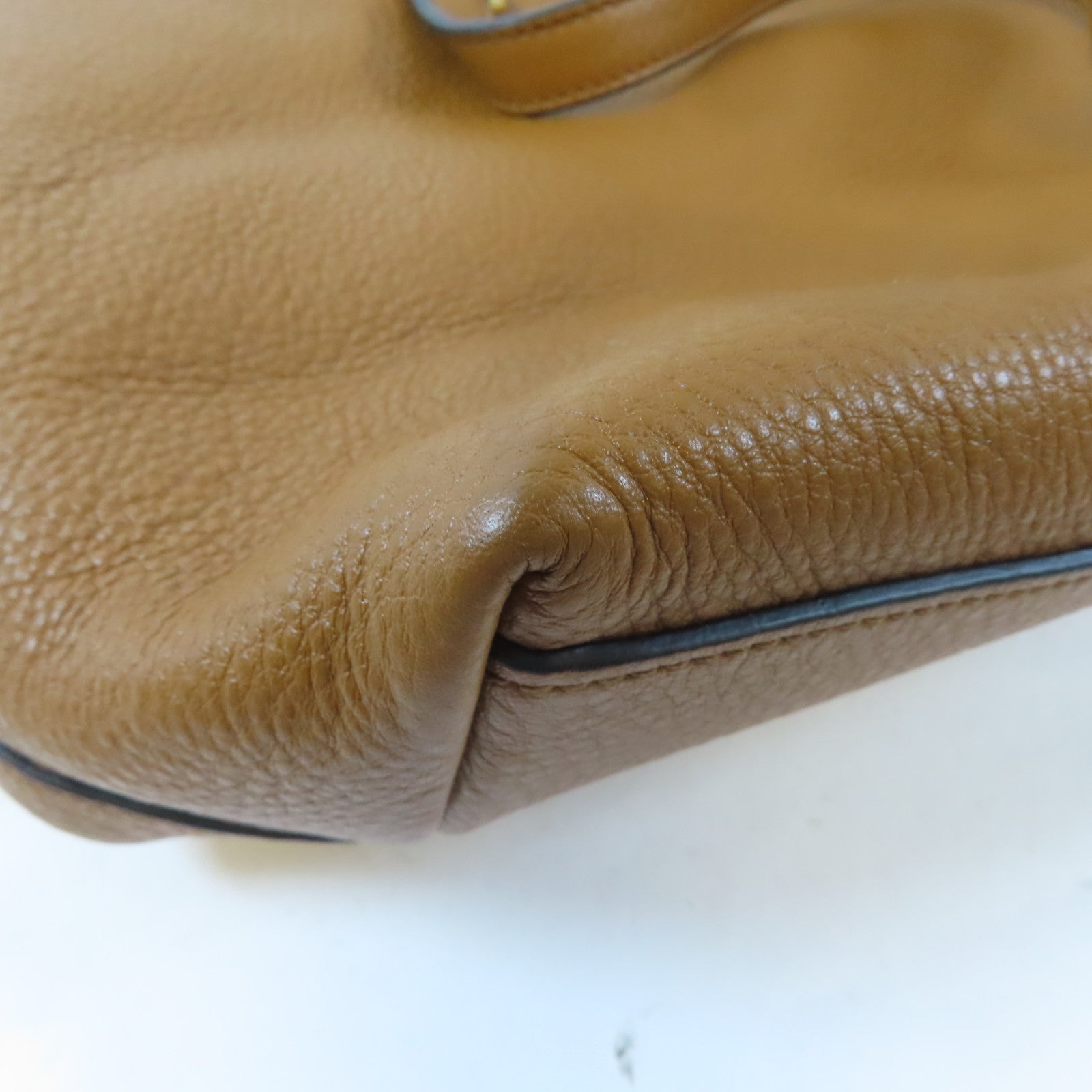 PRADA 牛皮皮革Tote Bag金扣肩背袋啡色