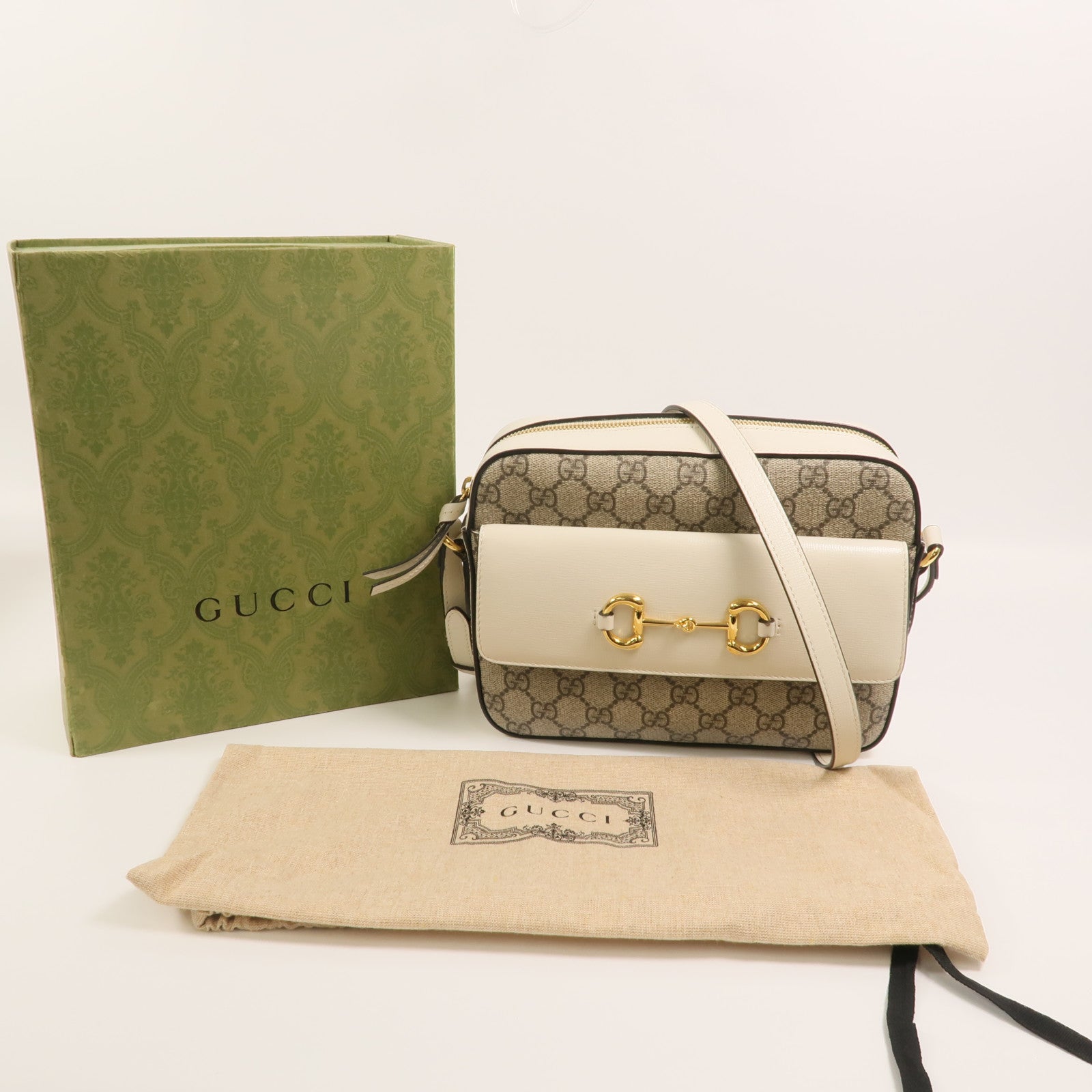 GUCCI 塗層帆布Horsebit 1955 Small肩背袋