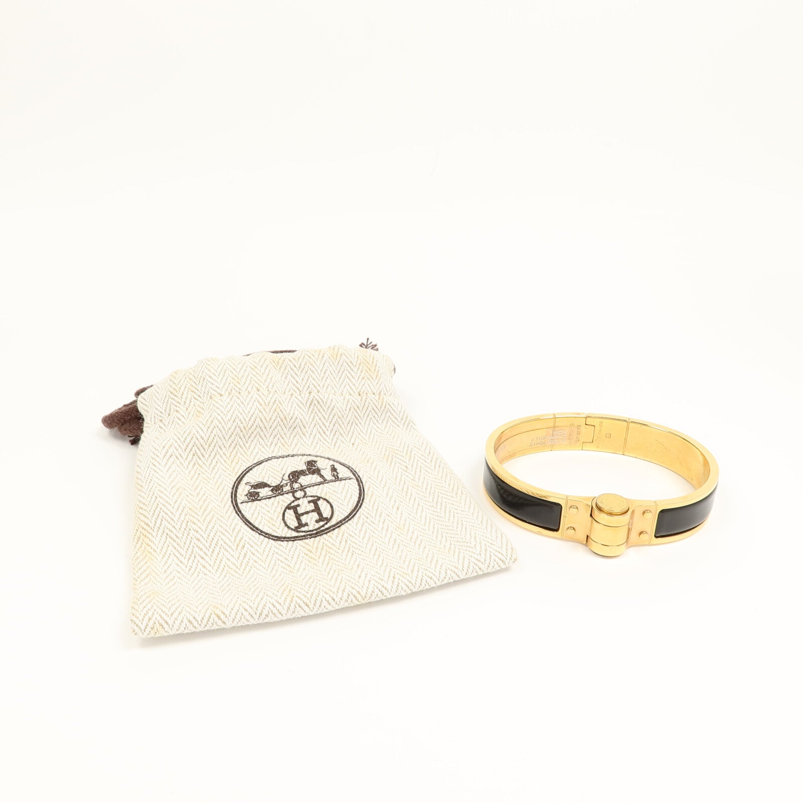 HERMES 金屬/琺瑯Enamel Hinged Bracelet手鐲
