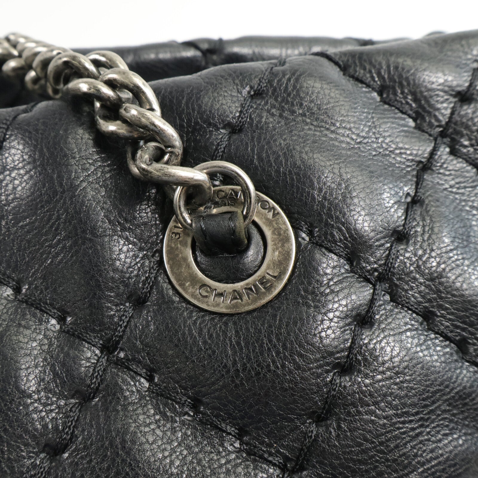 CHANEL 牛皮皮革Tote Bag鏈帶肩背袋