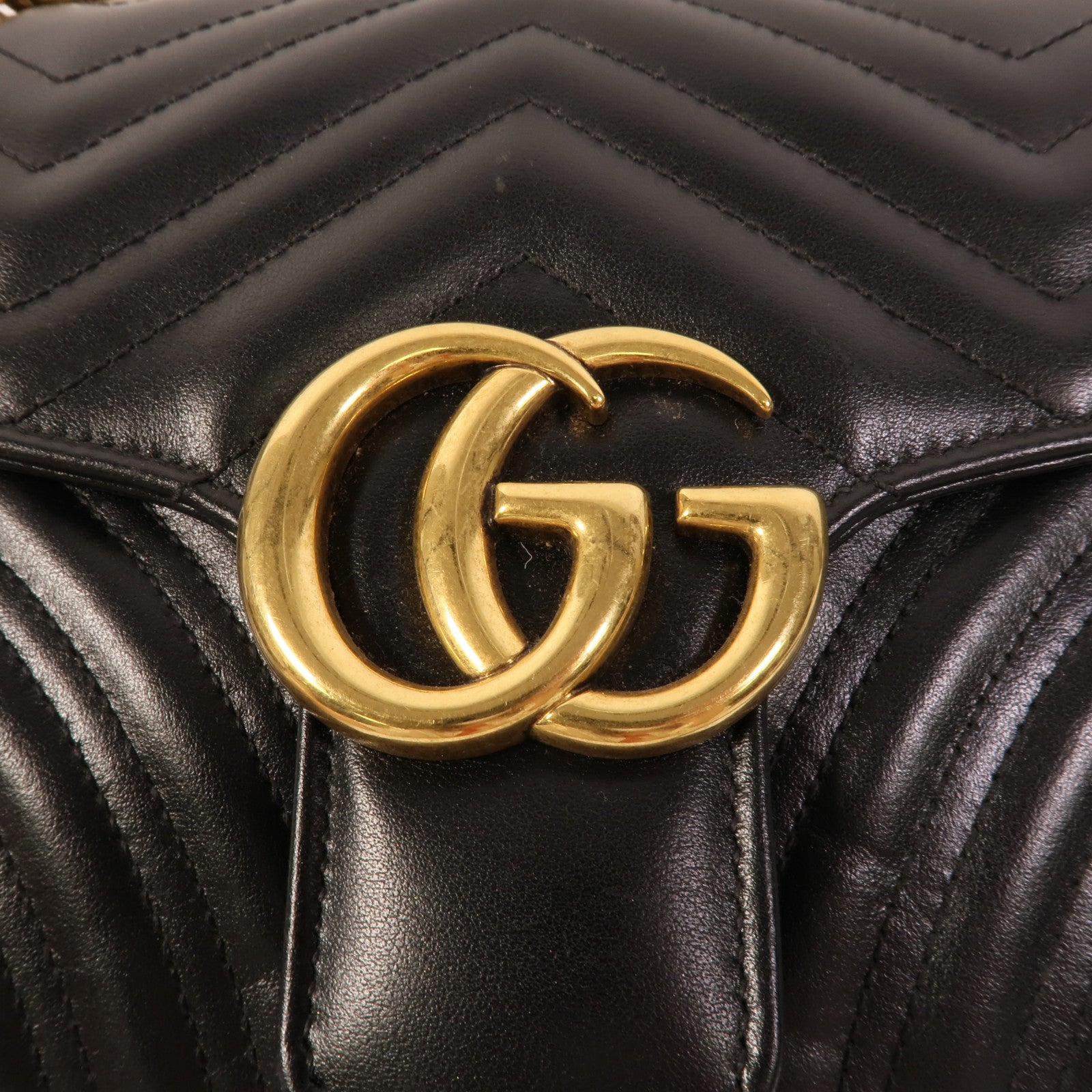 GUCCI 皮革GG Marmont鏈帶肩背袋