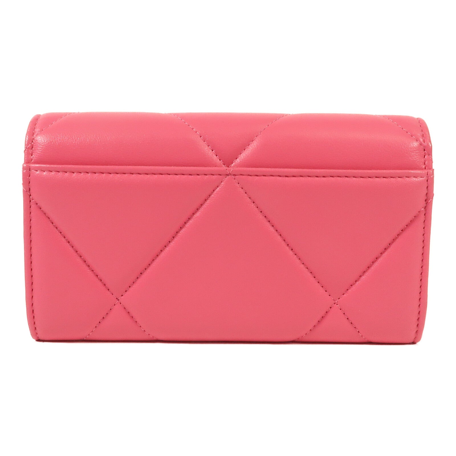 CHANEL 【激減優惠】牛皮皮革C19 Medium Flap Wallet金扣長錢包