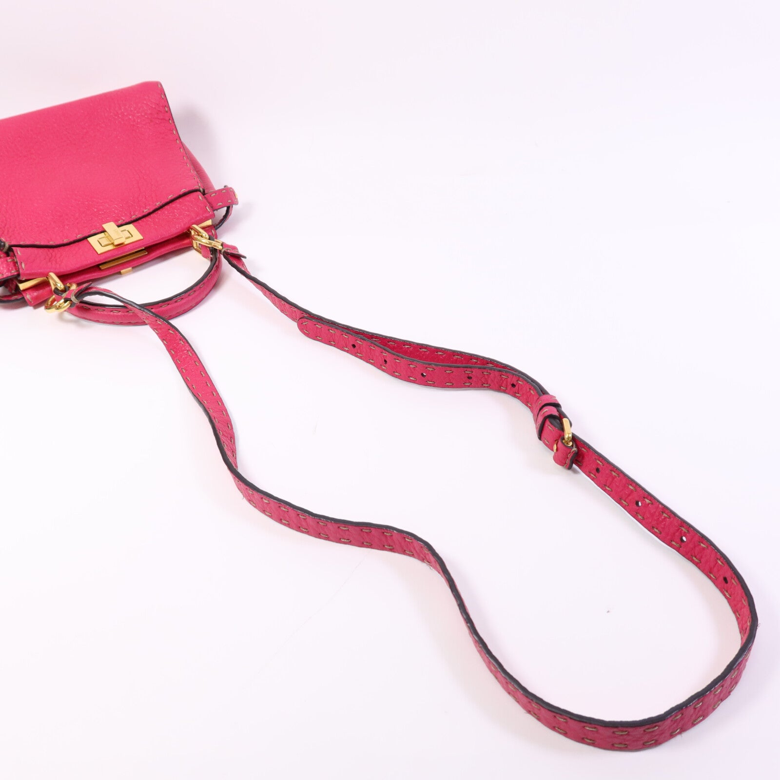 FENDI 牛皮皮革Selleria Peckaboo金扣手挽肩背兩用袋